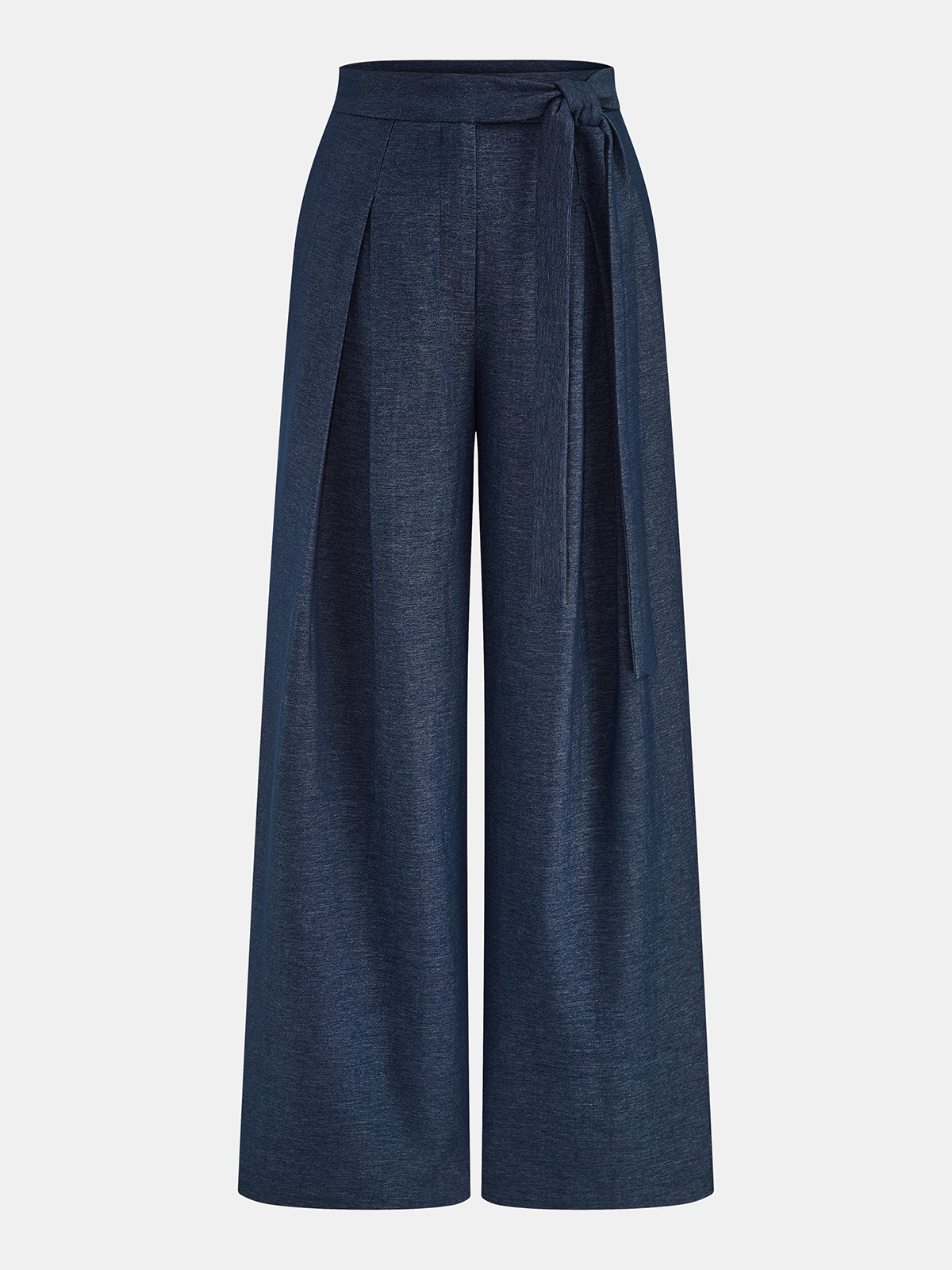 High-Waist Hose mit Bindegürtel und weitem Bein