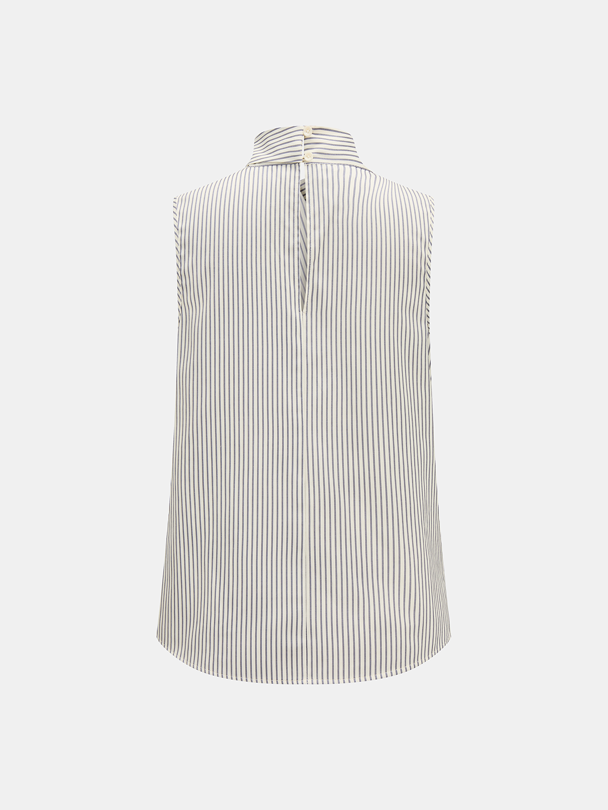 Sleeveless Striped High Neck Blouse