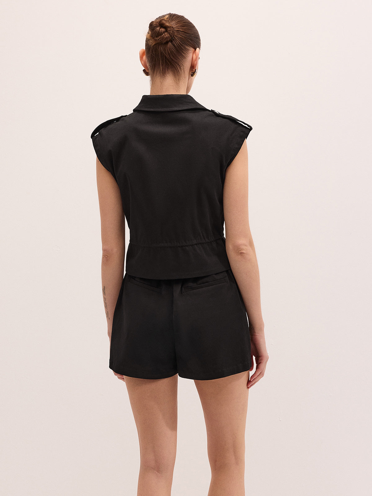 Set aus Utility-Weste und Shorts aus Baumwollmischung