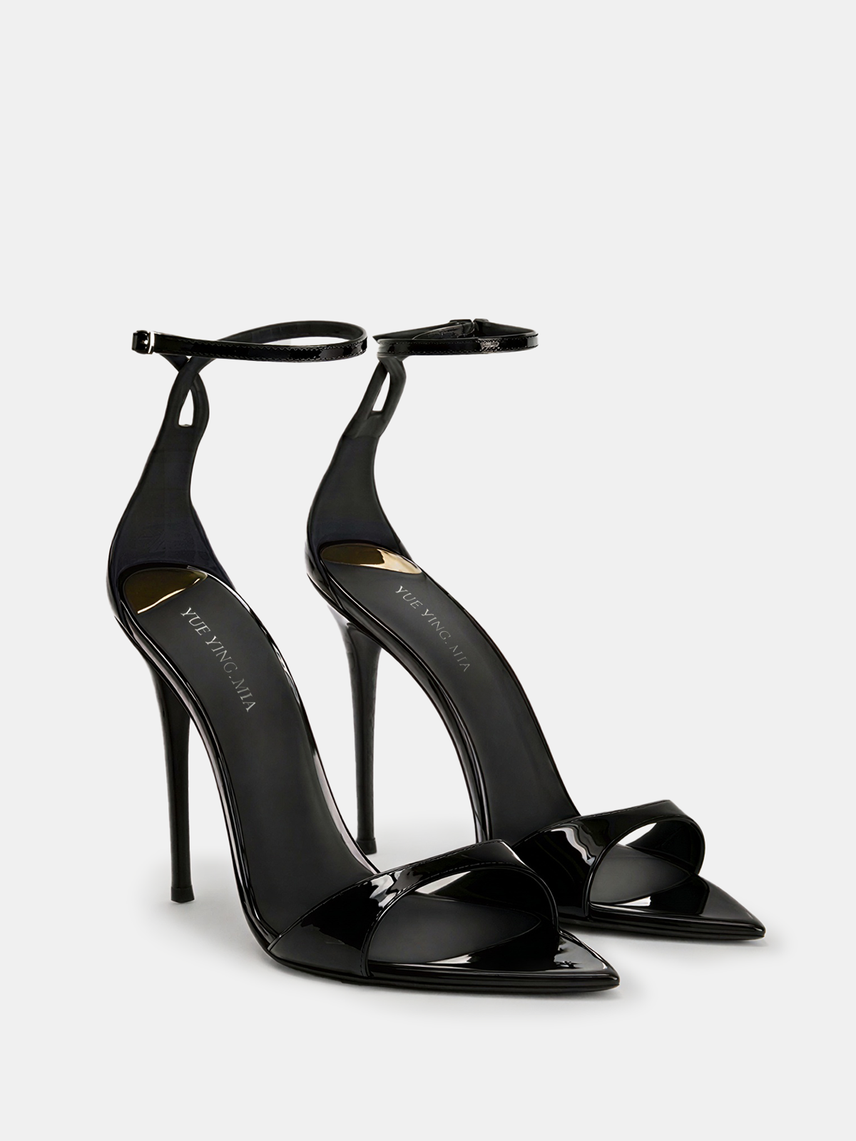 Leather Ankle Strap Stiletto Heels