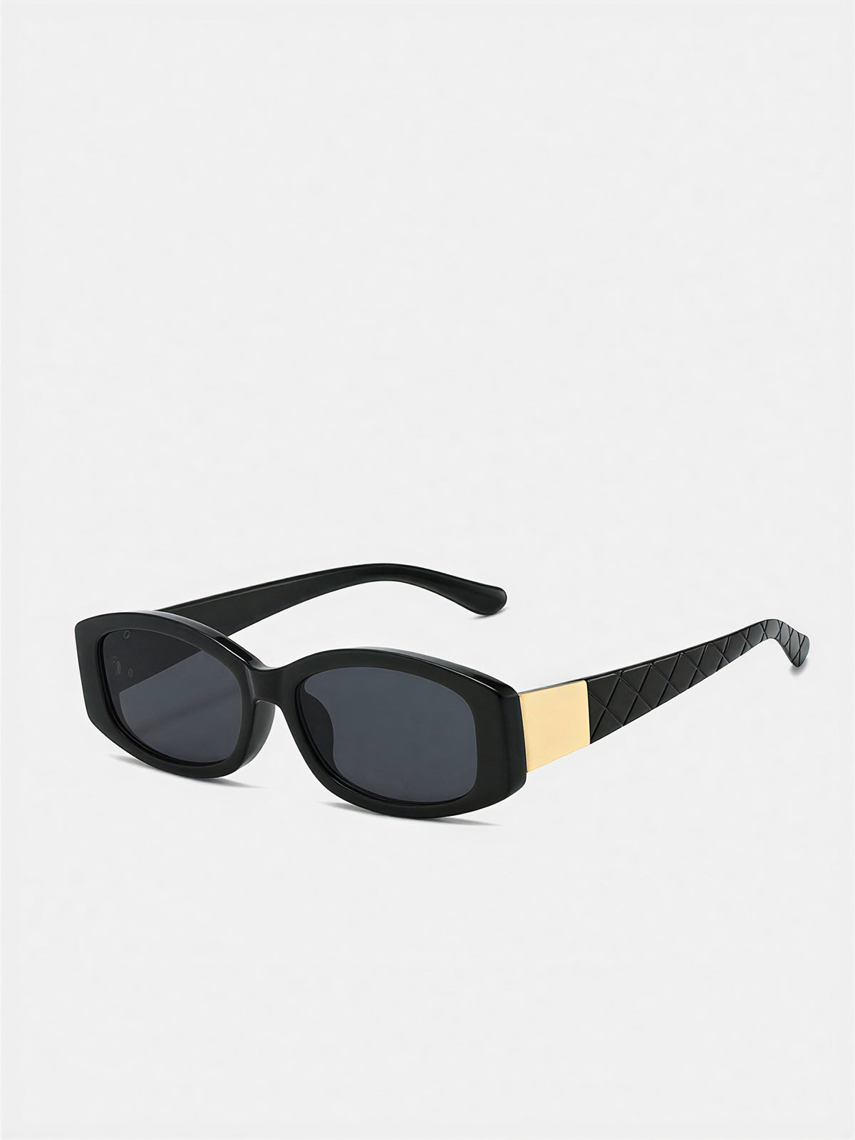 Quilted Temple Rectangular Sunglasses