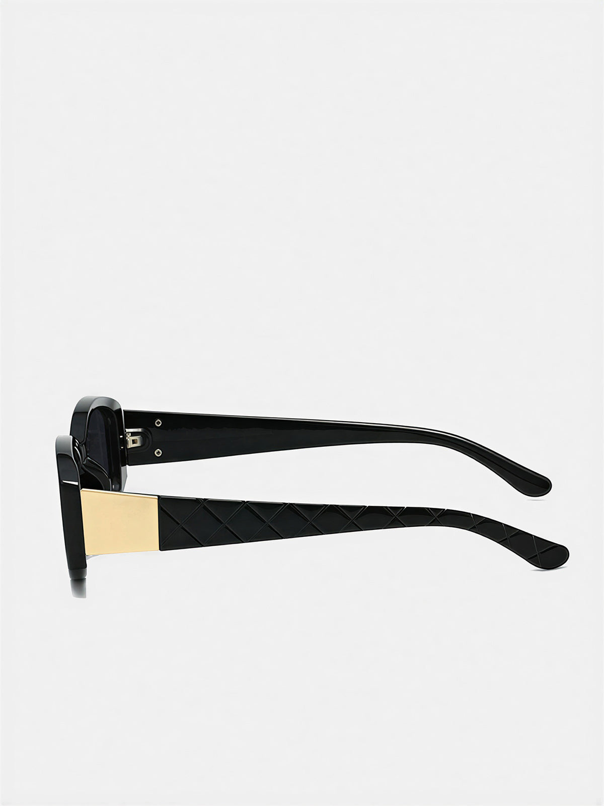 Quilted Temple Rectangular Sunglasses