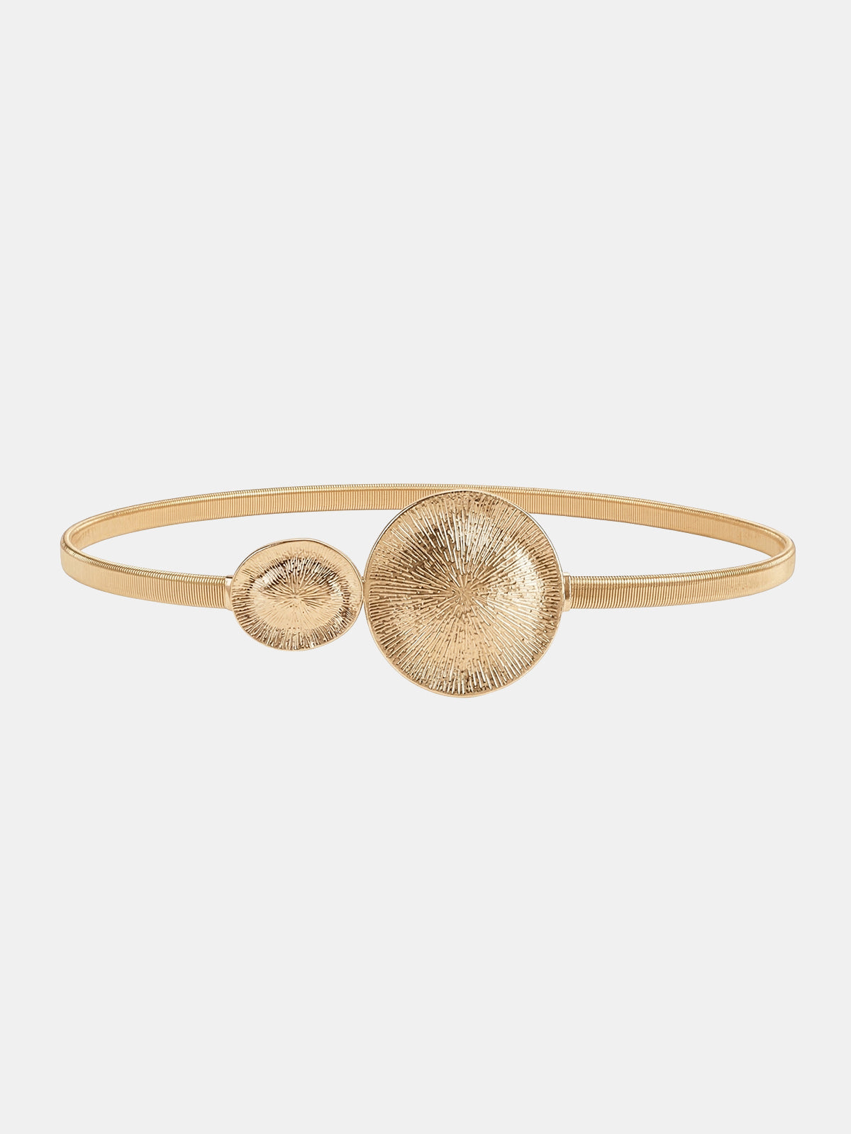 Textured Double Disc Elastic Waist Belt