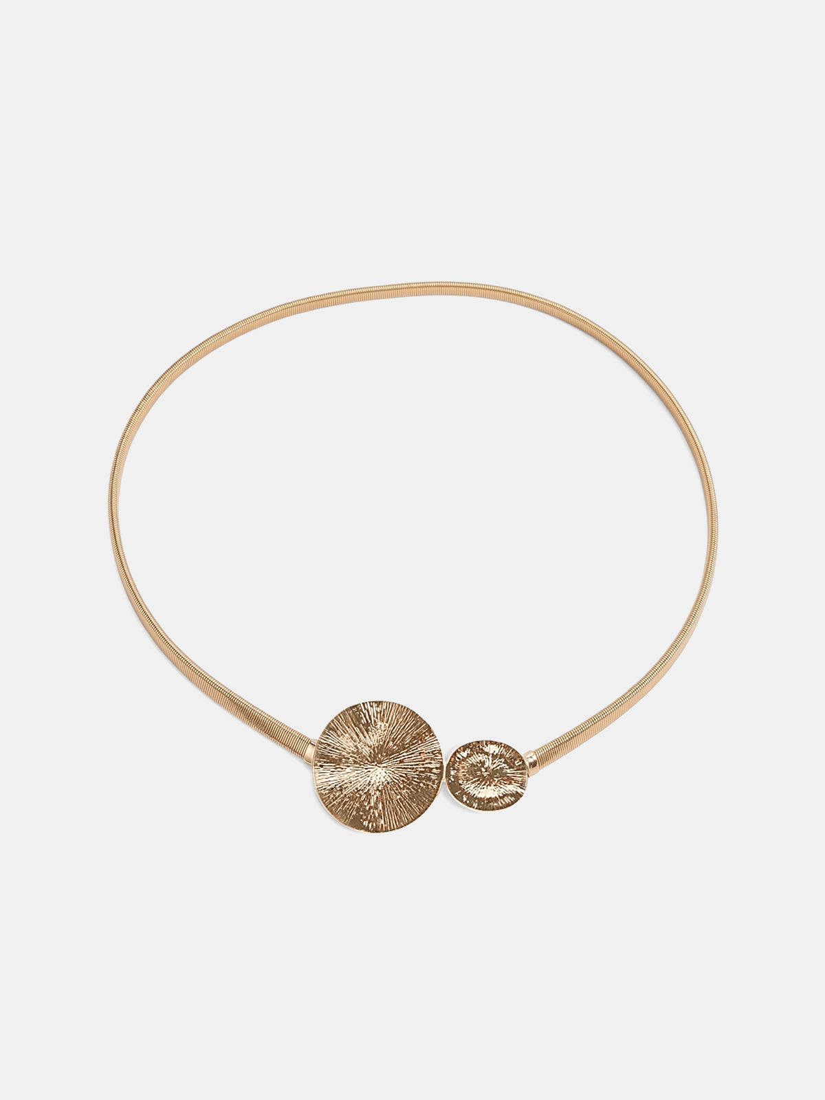 Textured Double Disc Elastic Waist Belt