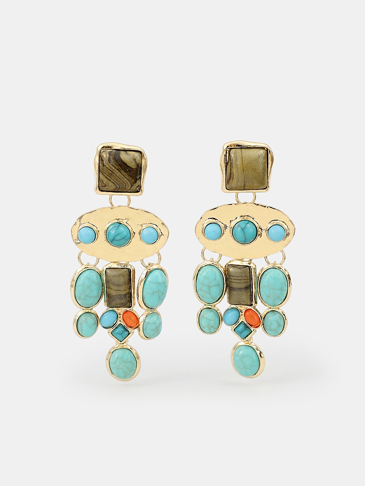 Statement Gemstone Drop Earrings
