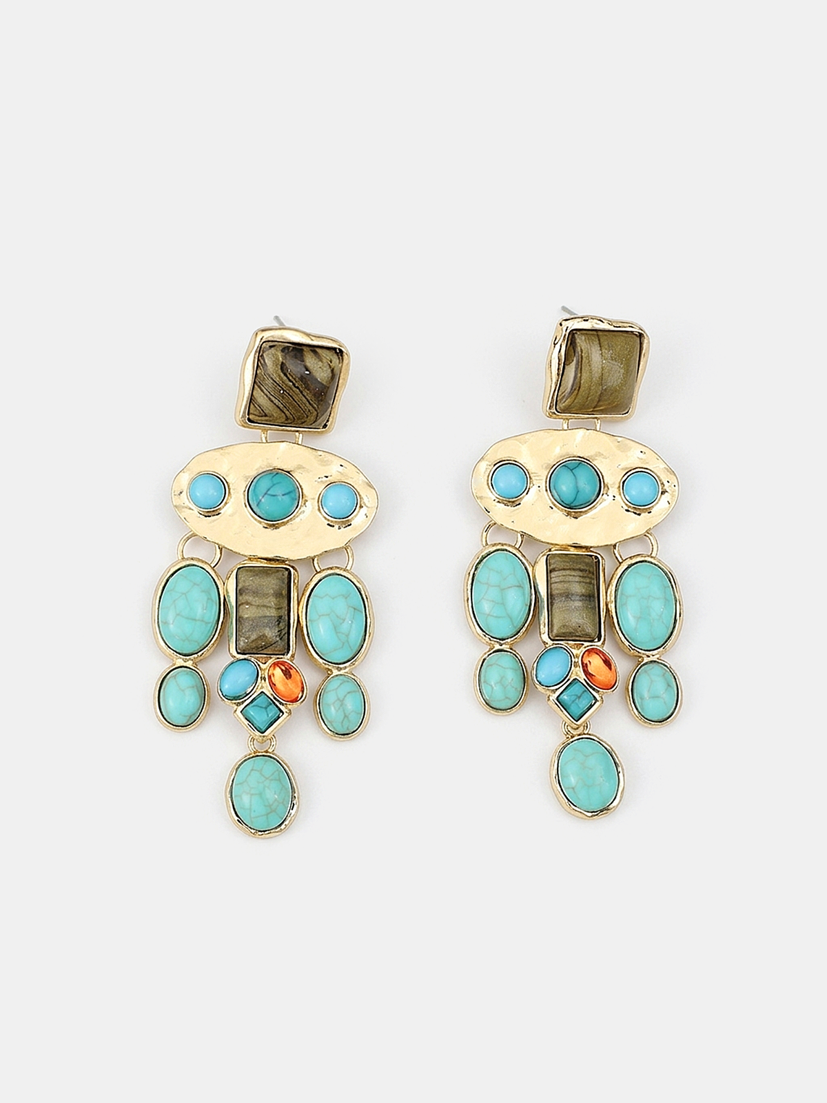 Statement Gemstone Drop Earrings
