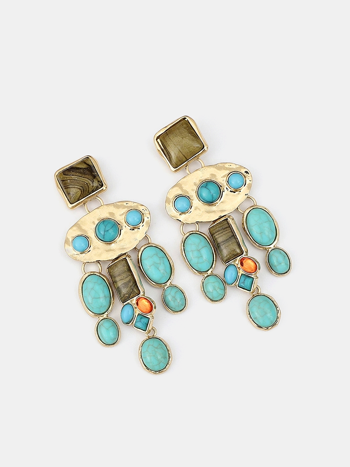 Statement Gemstone Drop Earrings