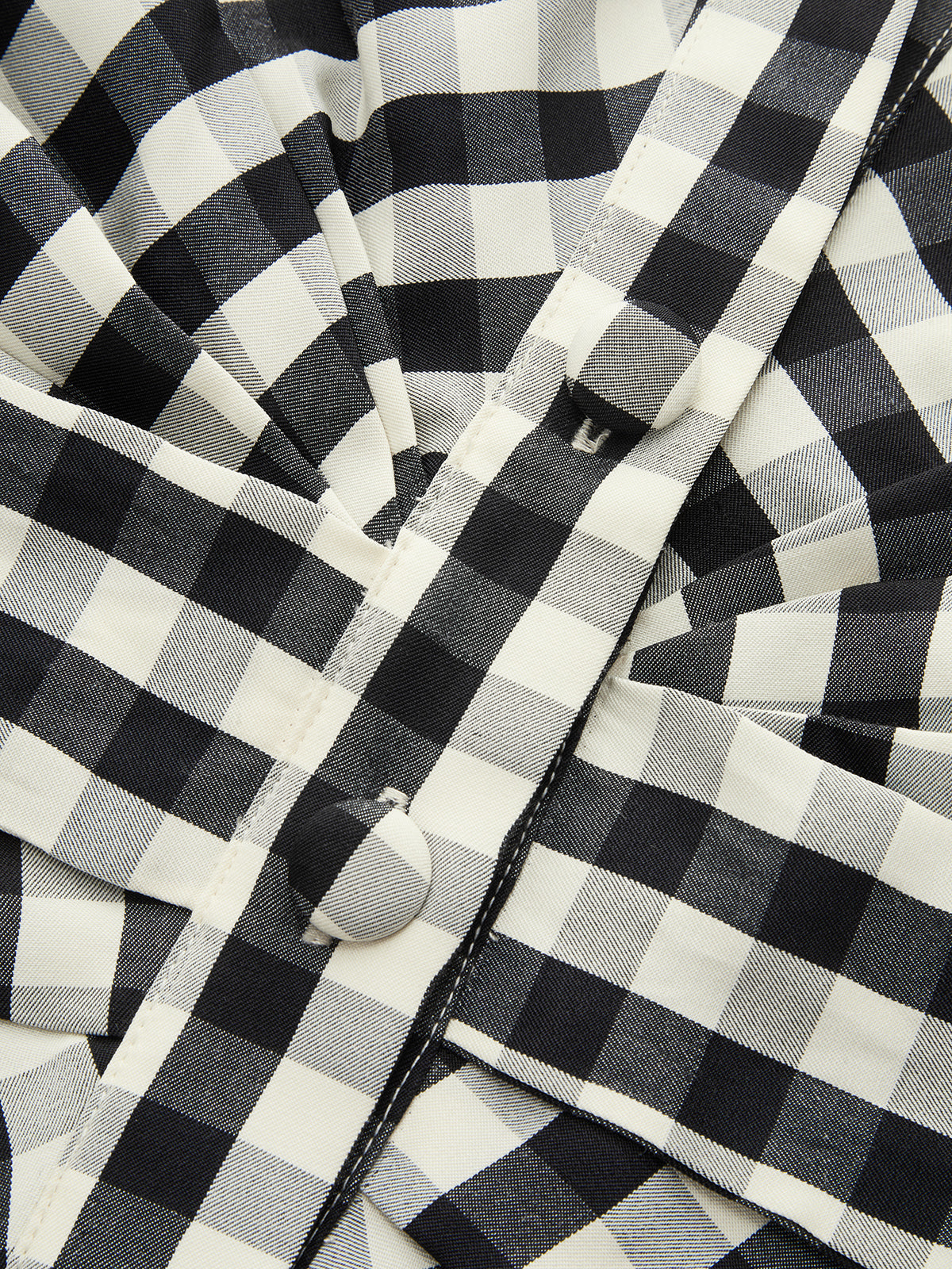 Gingham Neckholder-Oberteil mit Bindegürtel und Hose Set