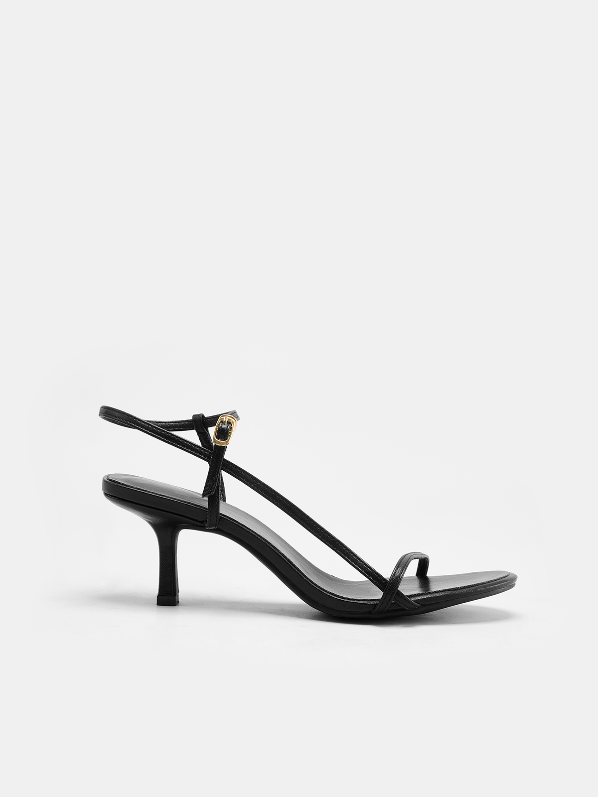 Leather Strappy Slingback Kitten Heel Sandals