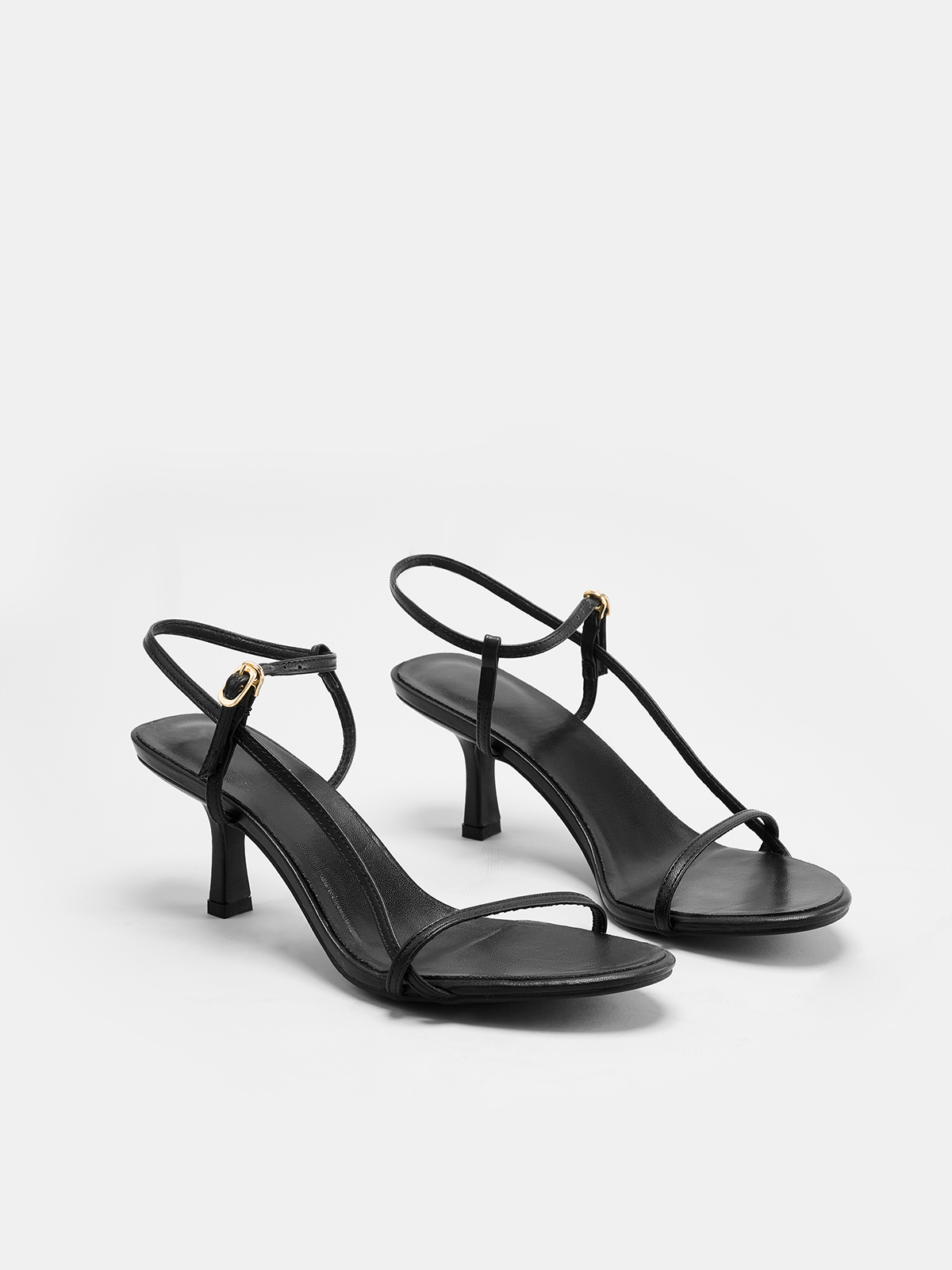 Leather Strappy Slingback Kitten Heel Sandals