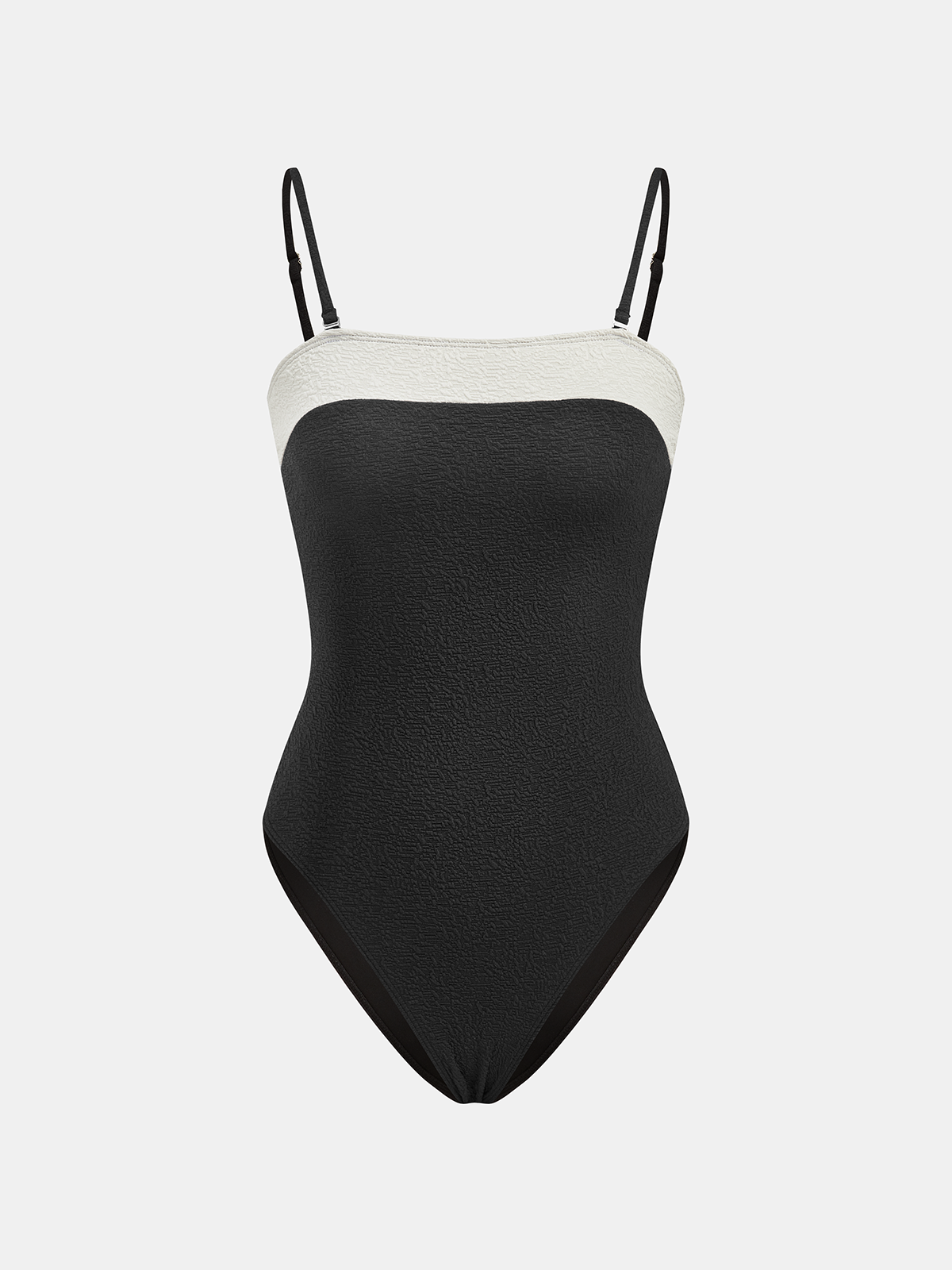 Color Block Textured Cami One Piece Swimsuit