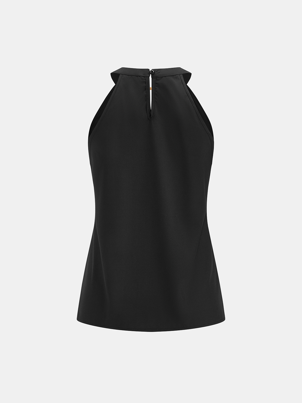 Metal Detail Keyhole Neck Sleeveless Blouse