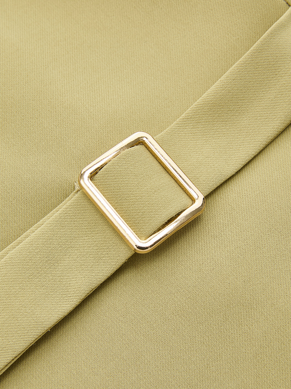 Metal Detail One-Shoulder Asymmetric Vest