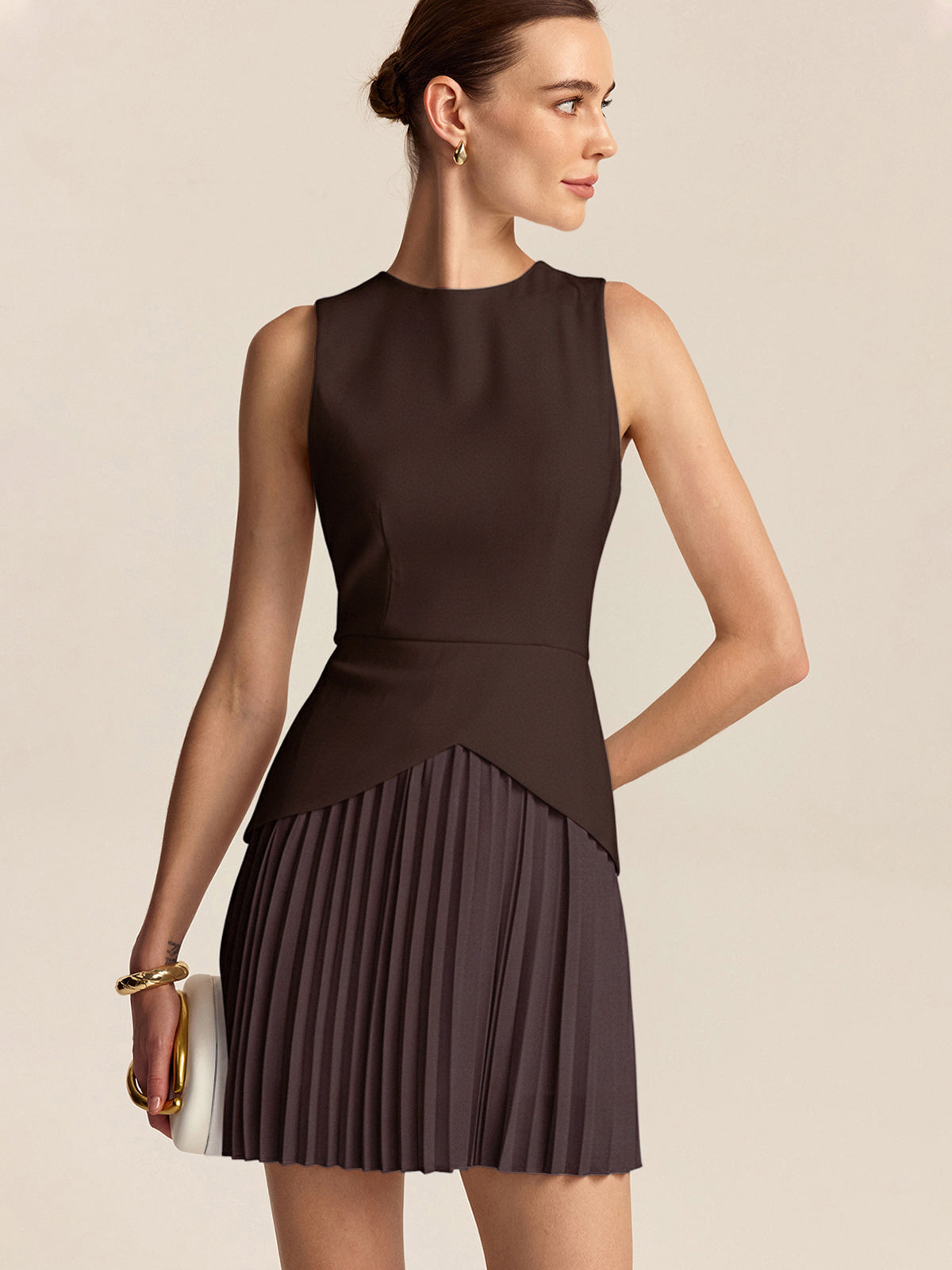 Mini-robe à ourlet plissé