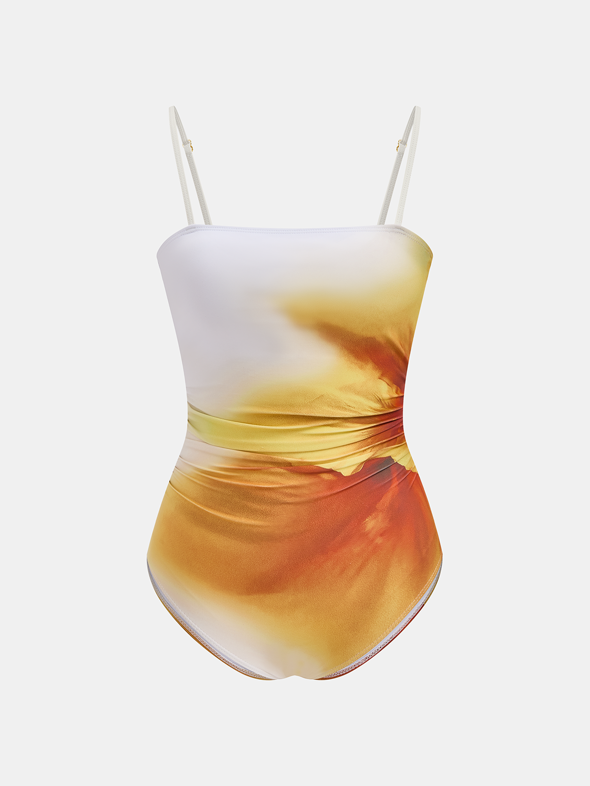 Printed One Piece Swimsuit Sarong Skirt Set