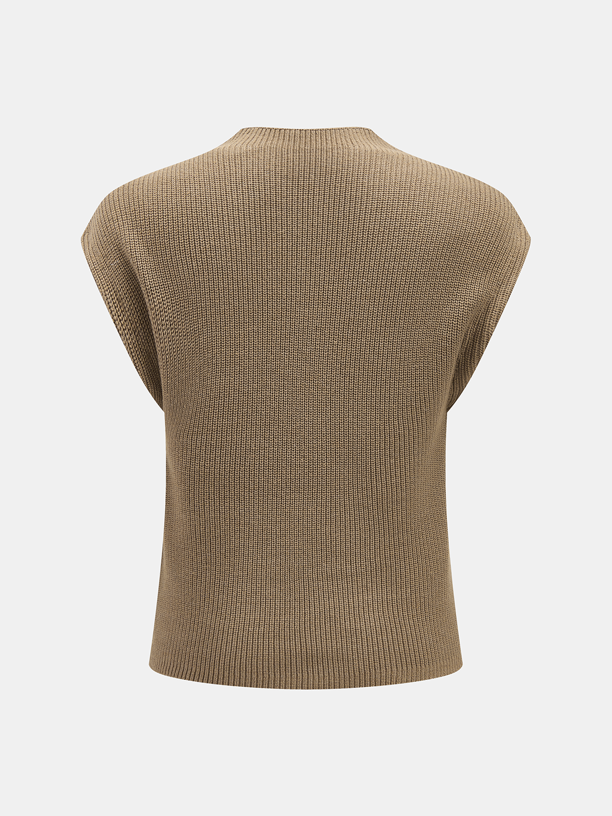 Sleeveless Mock Neck Pocket Knit Top