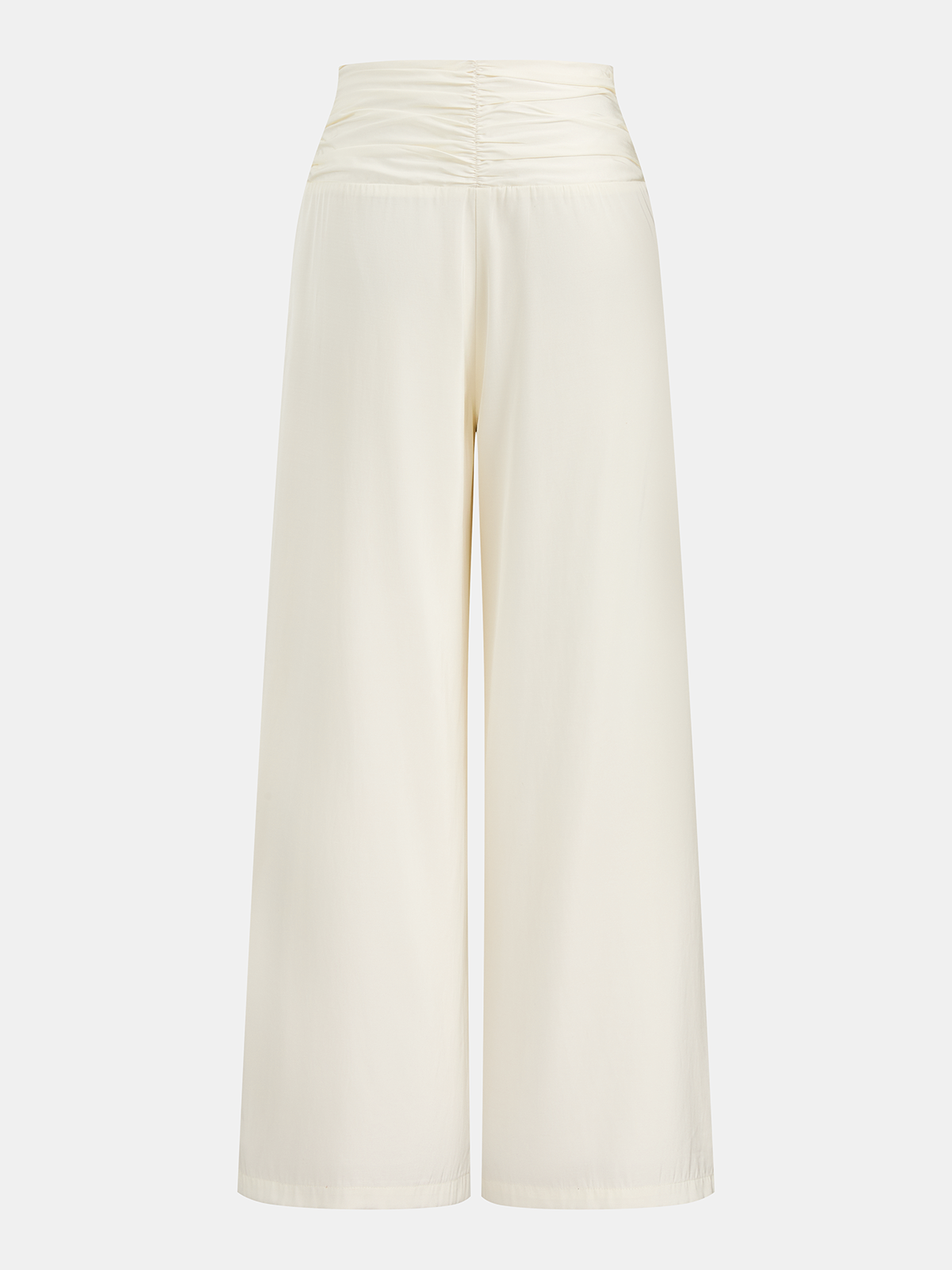 Cutout Waist Metal Button Wide Leg Pants