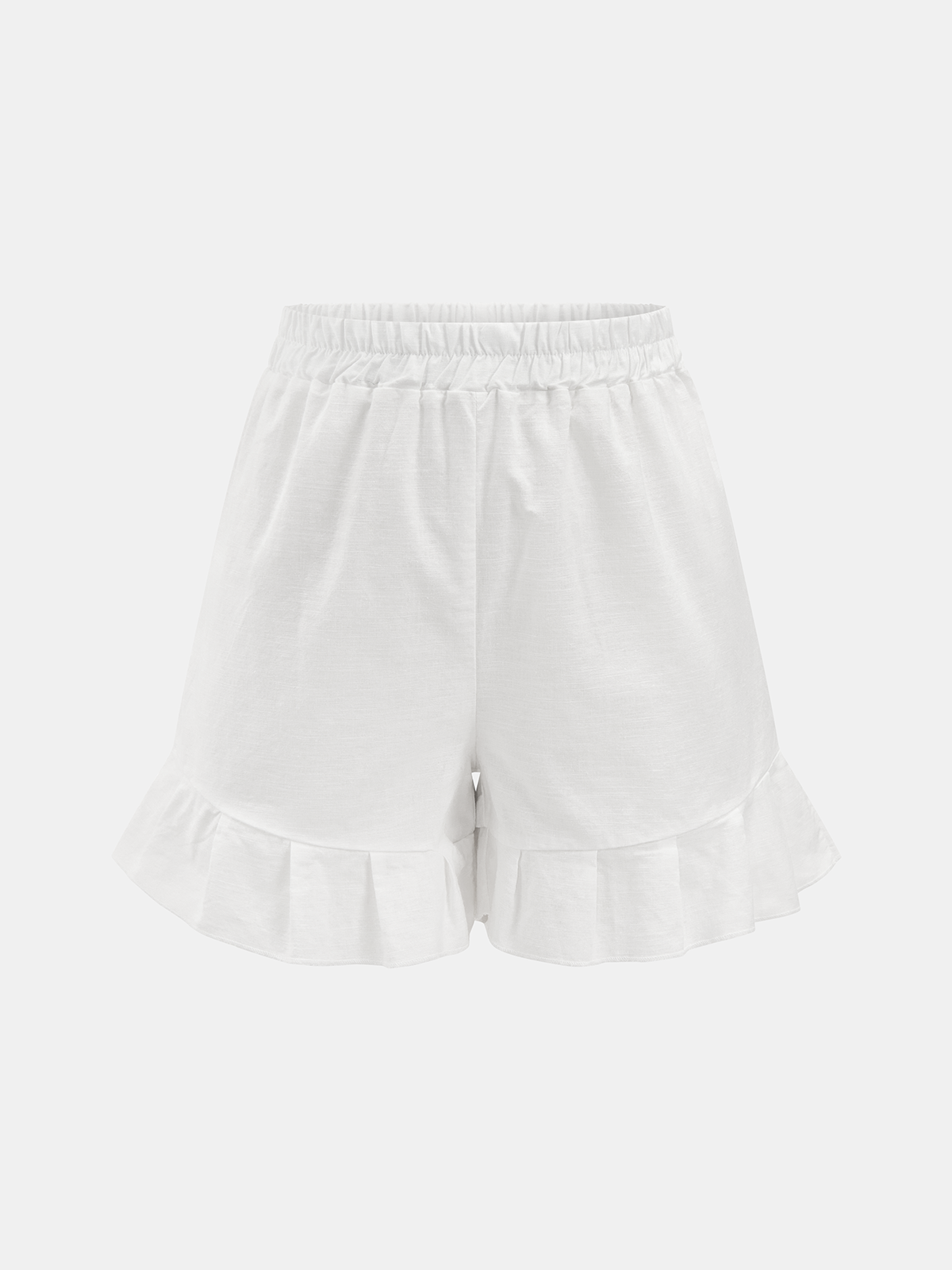 Cotton Tie-Front Blouse & Ruffled Shorts Set