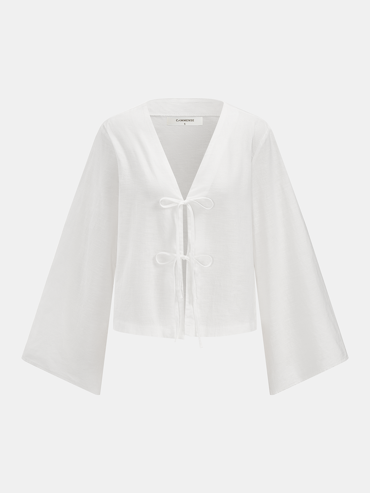 Cotton Tie-Front Blouse & Ruffled Shorts Set