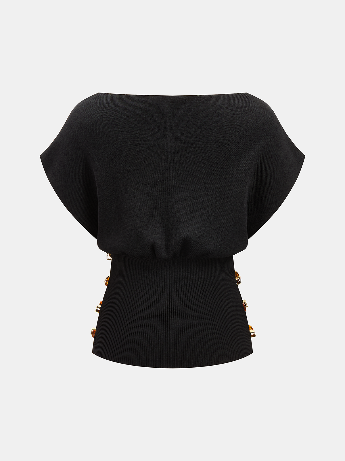 Haut en maille Amber à taille froncée