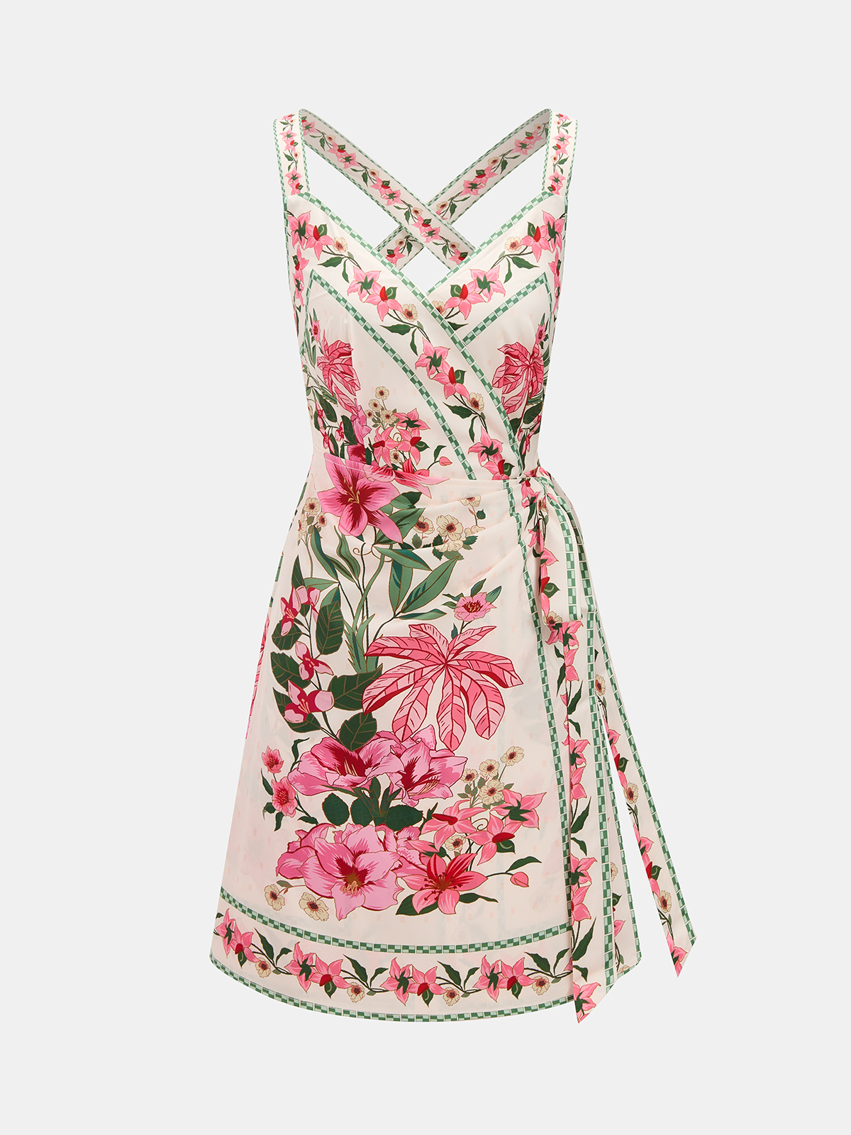 Floral Print Wrap Mini Dress