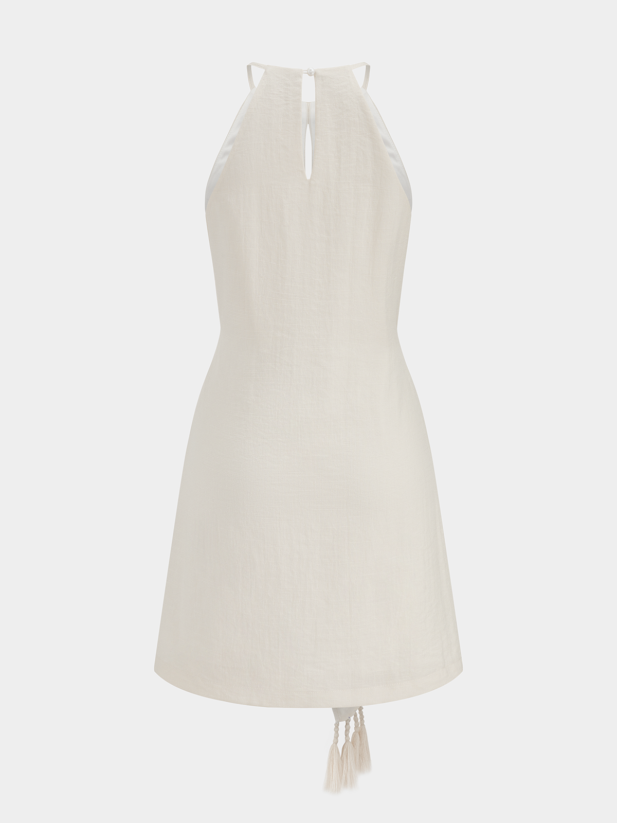 Halter Neck Tassel Knotted Mini Dress