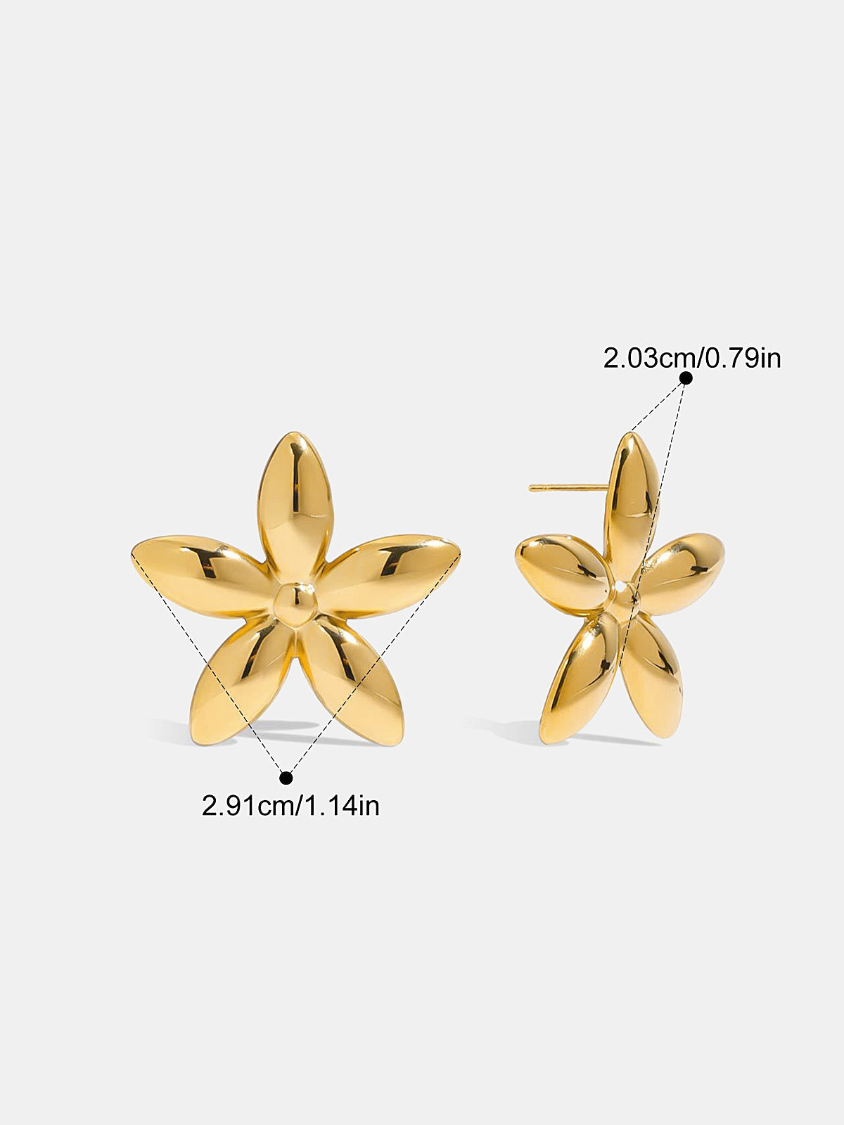 Five-Petal Flower Stud Earrings
