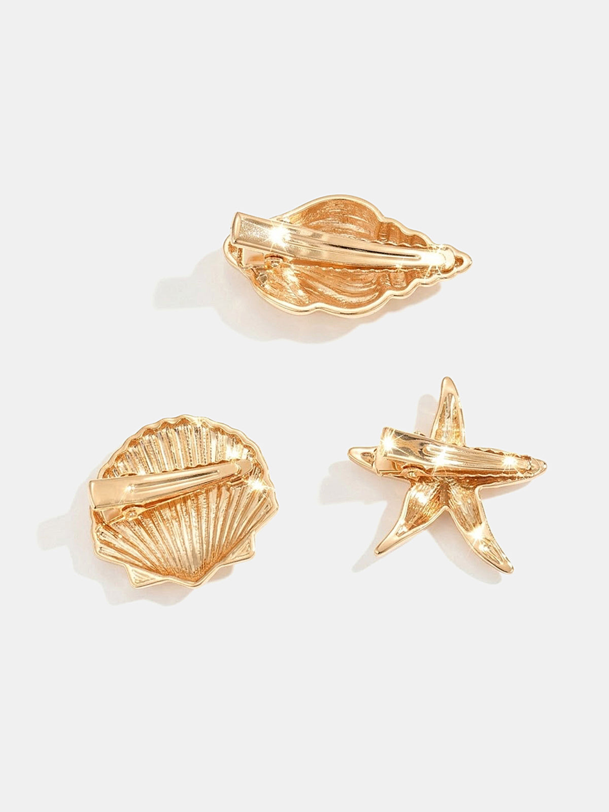 3 Pcs Shell Conch Starfish Hair Clips