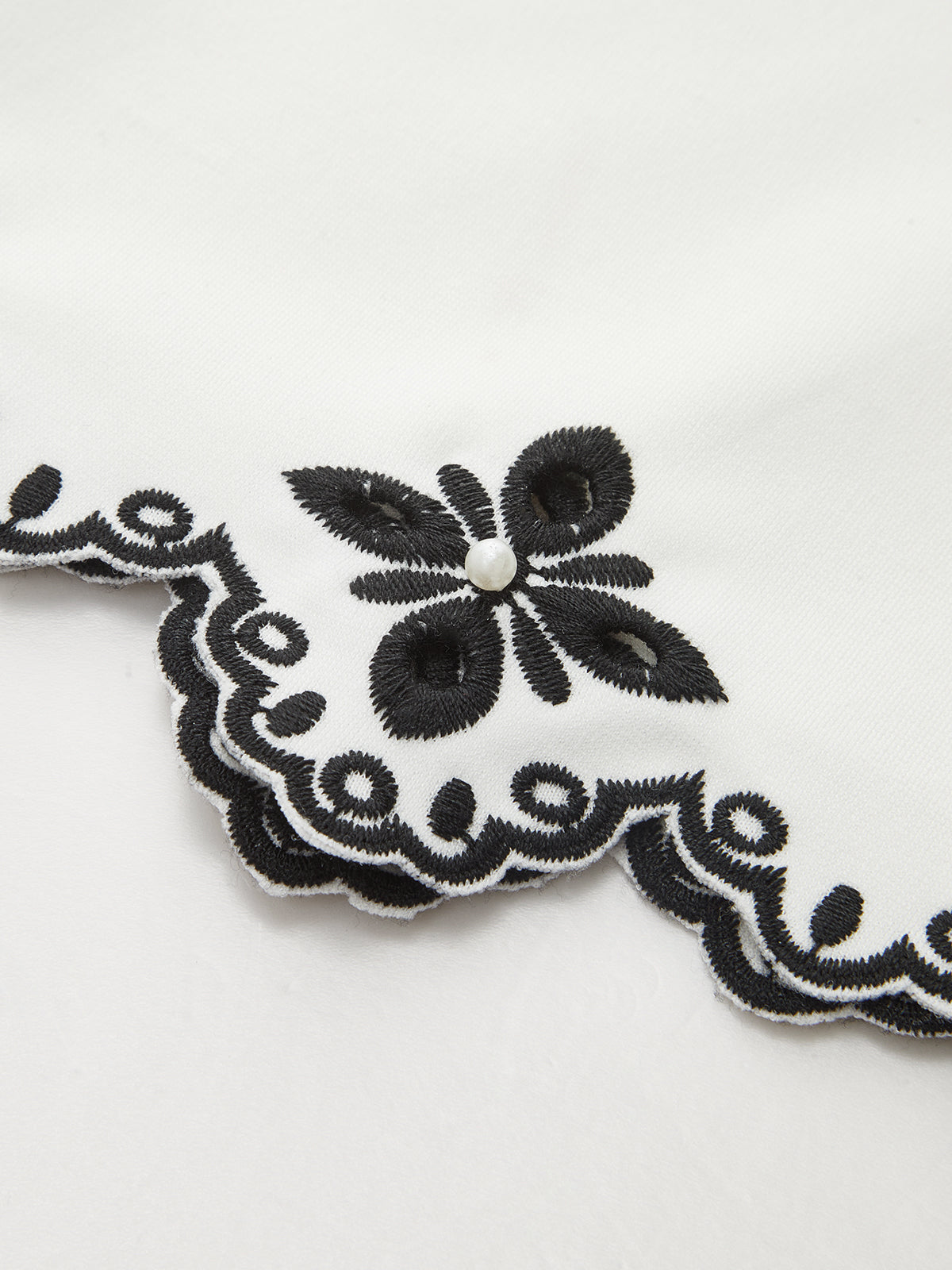 Cotton Blend Sleeveless Embroidered Mini Dress