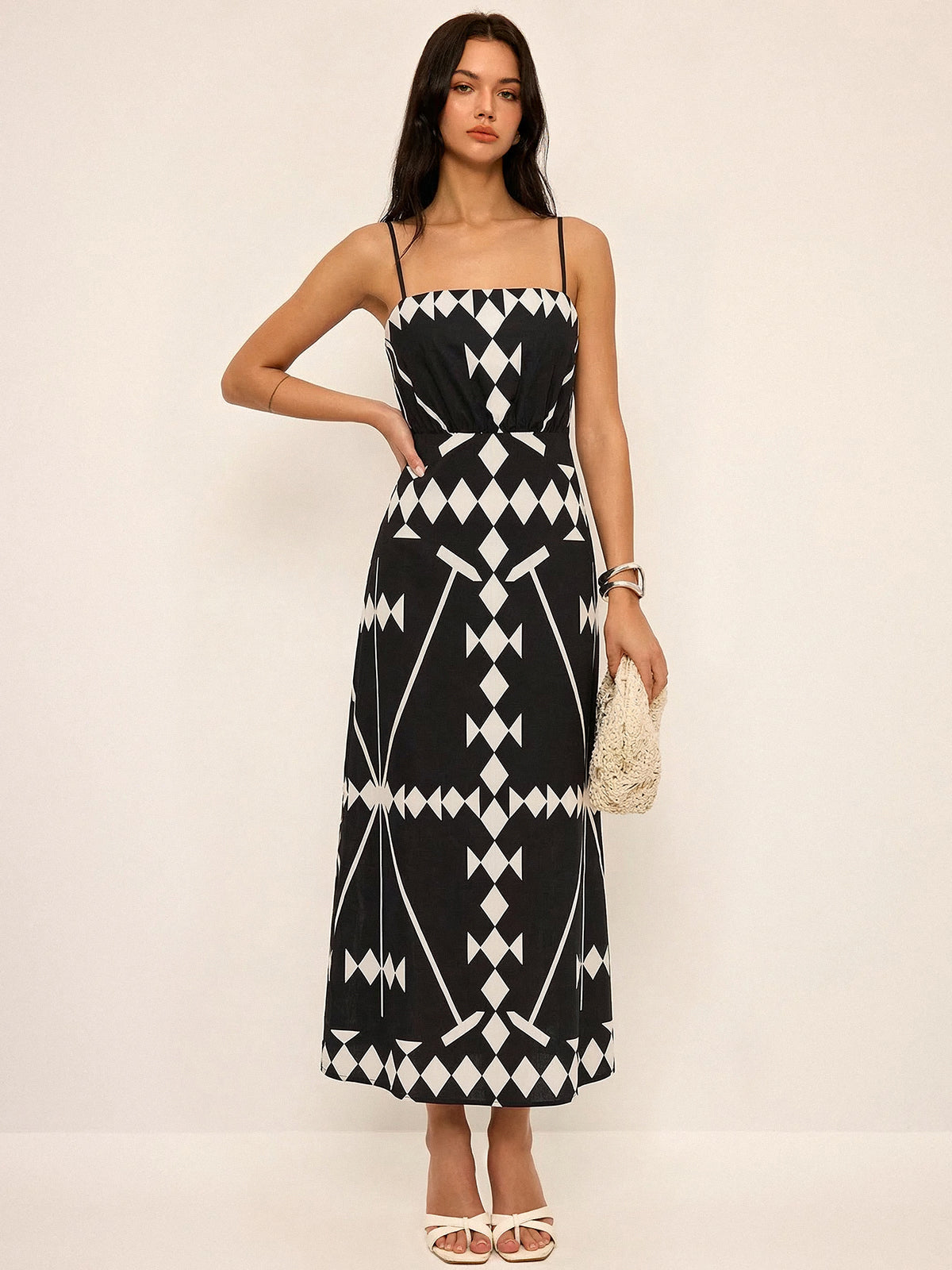 Geometric Print Cami Maxi Dress