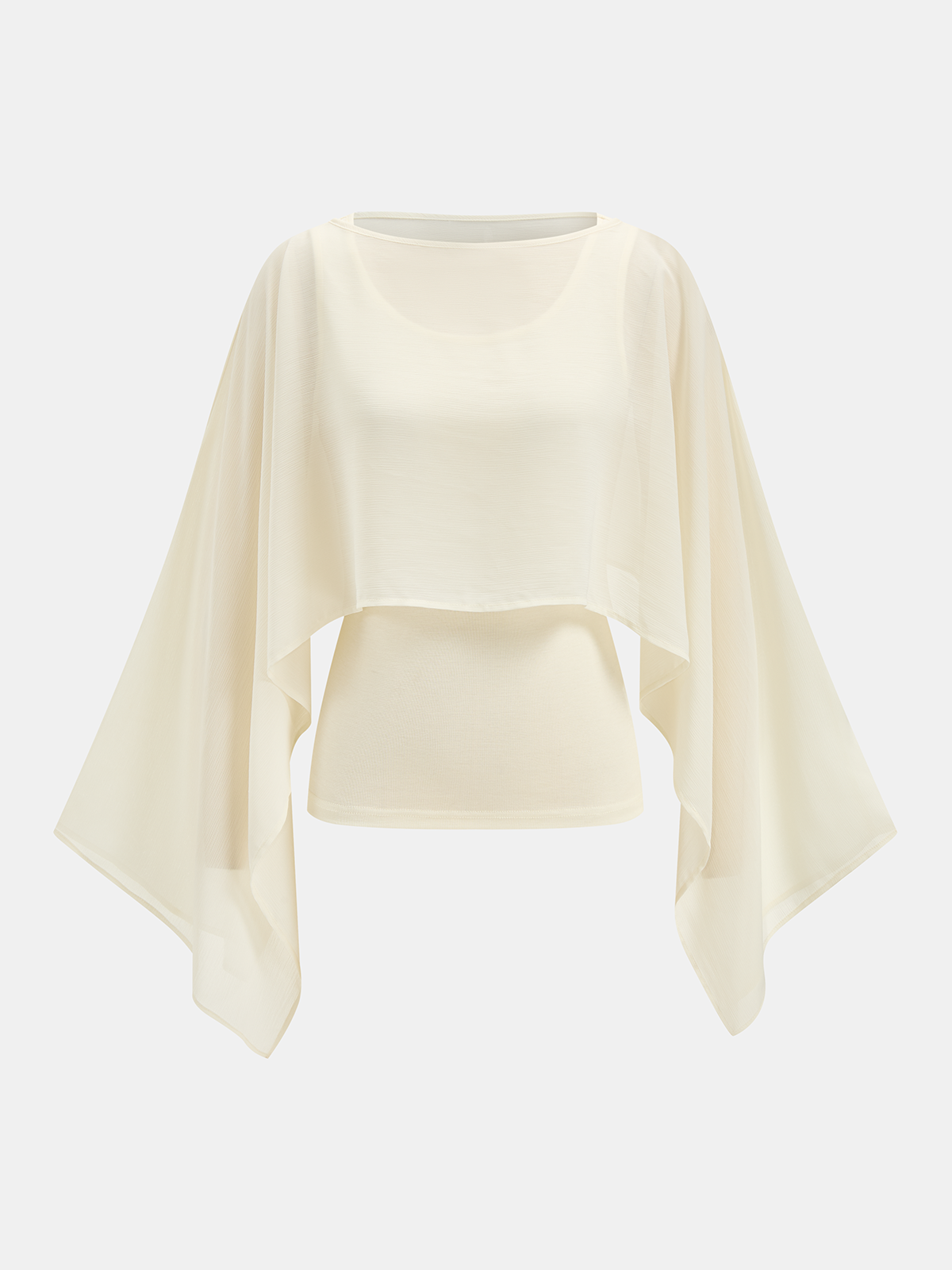 Chiffon Cape Overlay & Tank Top Two-Piece Set