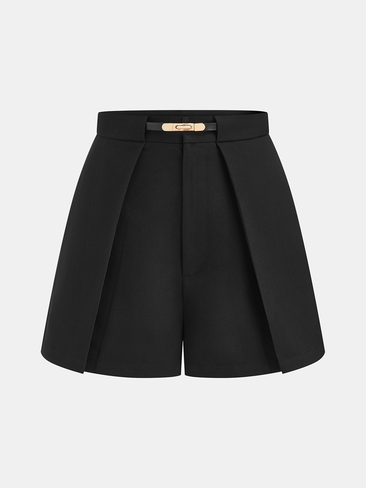 Short décontracté ceinturé taille mi-haute