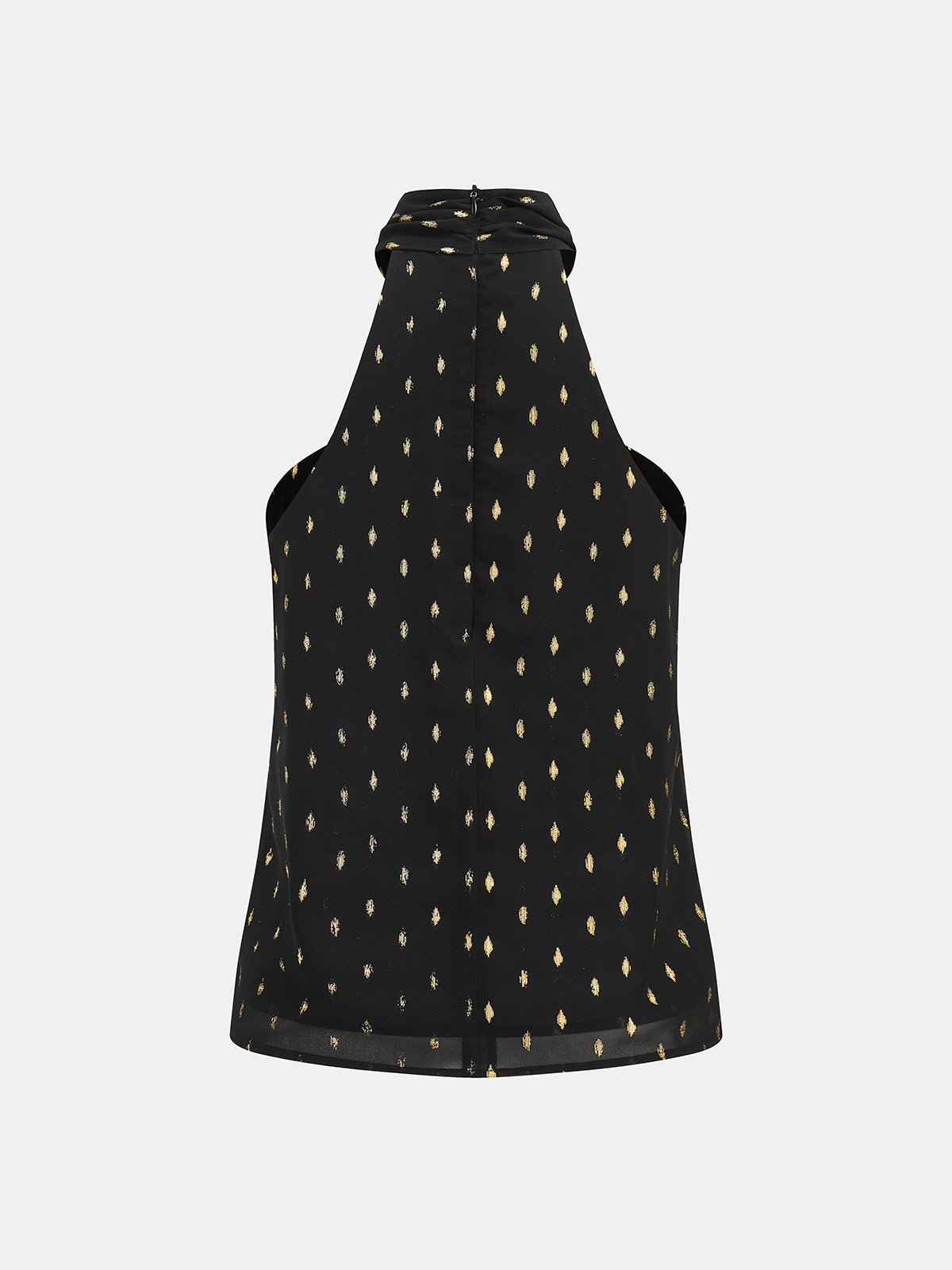 Metallic Polka Dot Sheer Chiffon Halter Neck Top