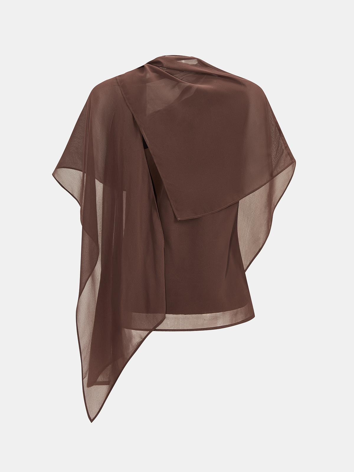 Durchsichtiges Schal-Top & One-Shoulder-Top Zweiteiler