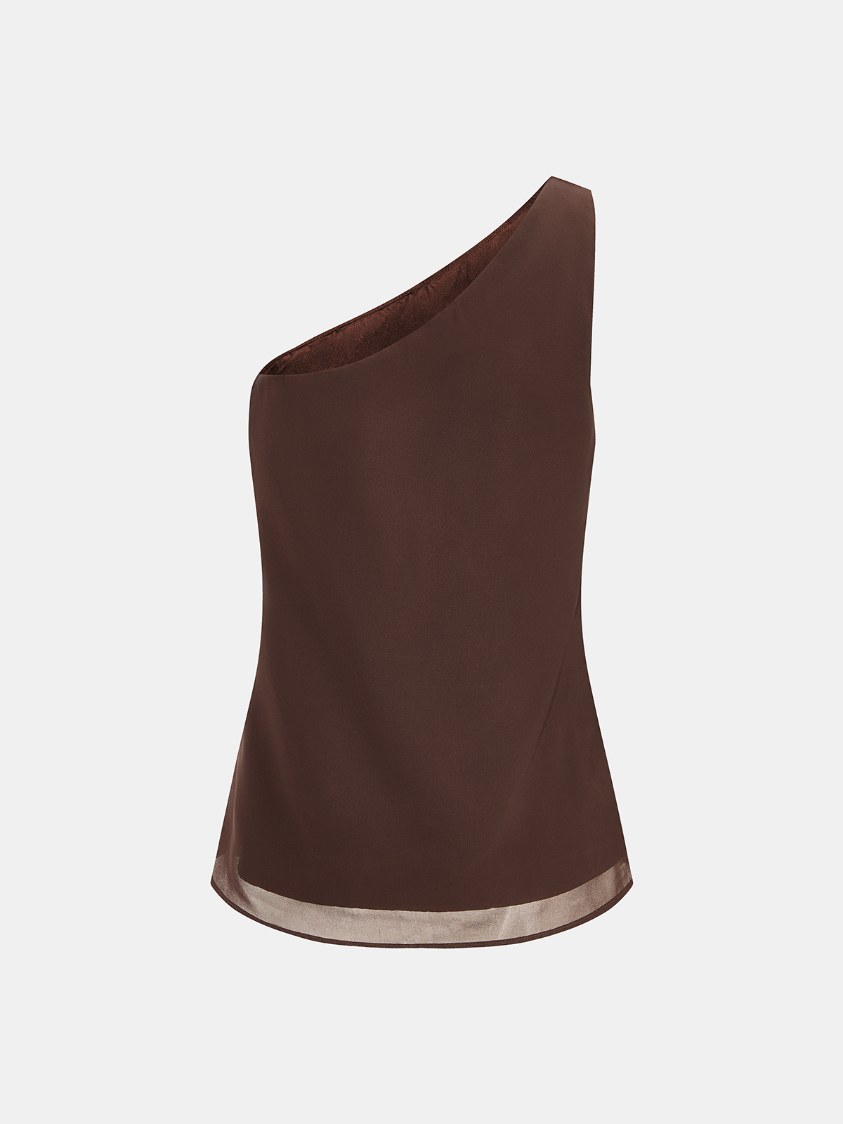 Durchsichtiges Schal-Top & One-Shoulder-Top Zweiteiler