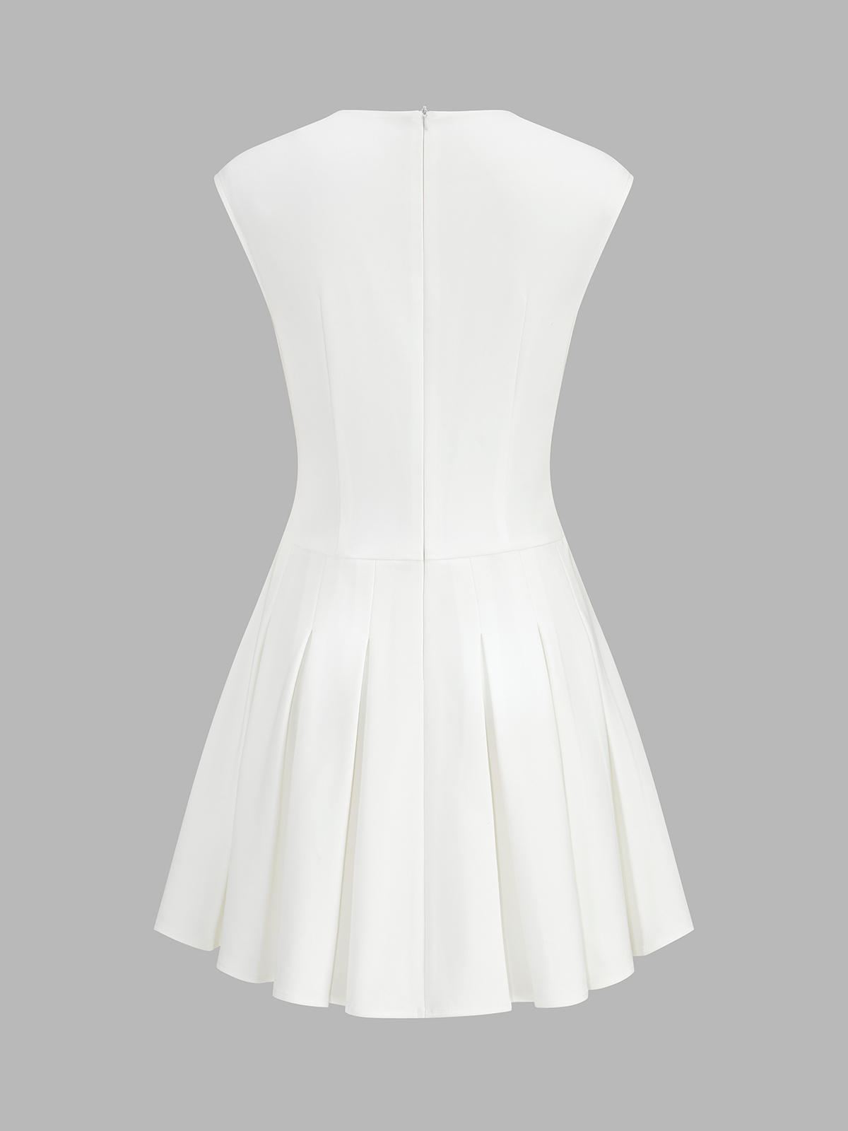 Mini-robe plissée sans manches à mors