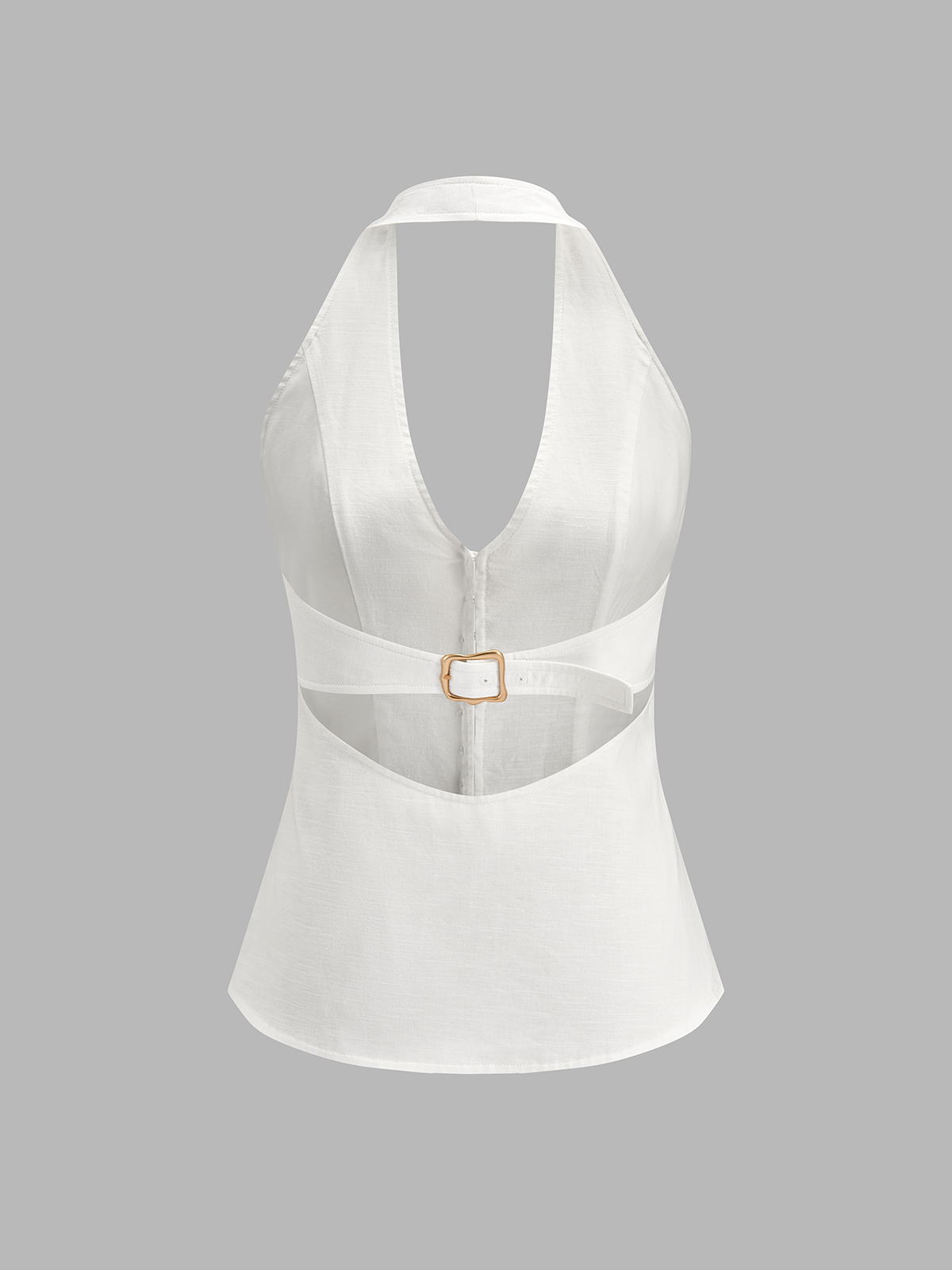 Cotton Linen Halter Top & Mini Skirt Set