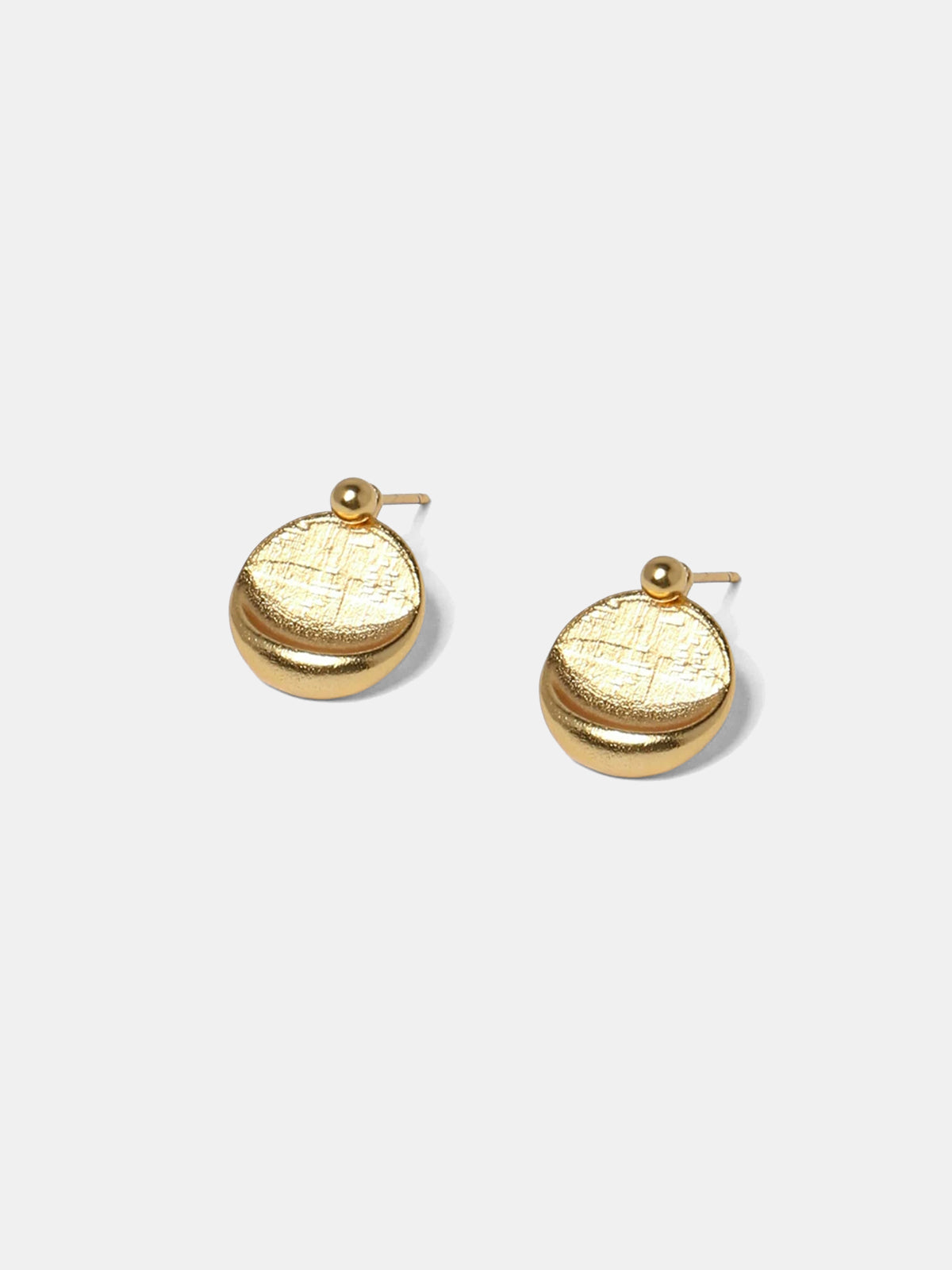 Minimalist Copper Disc Stud Earrings