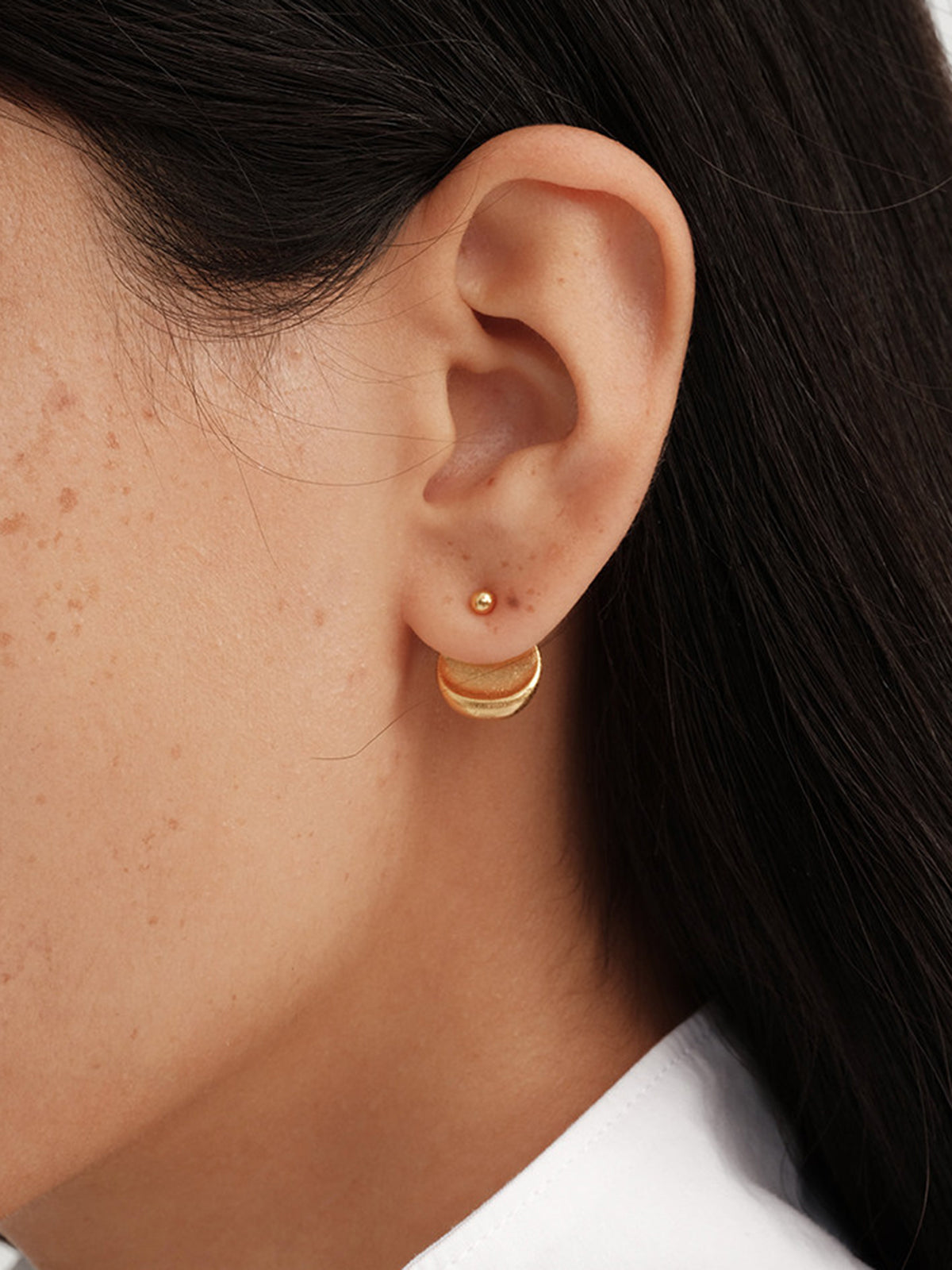Minimalist Copper Disc Stud Earrings