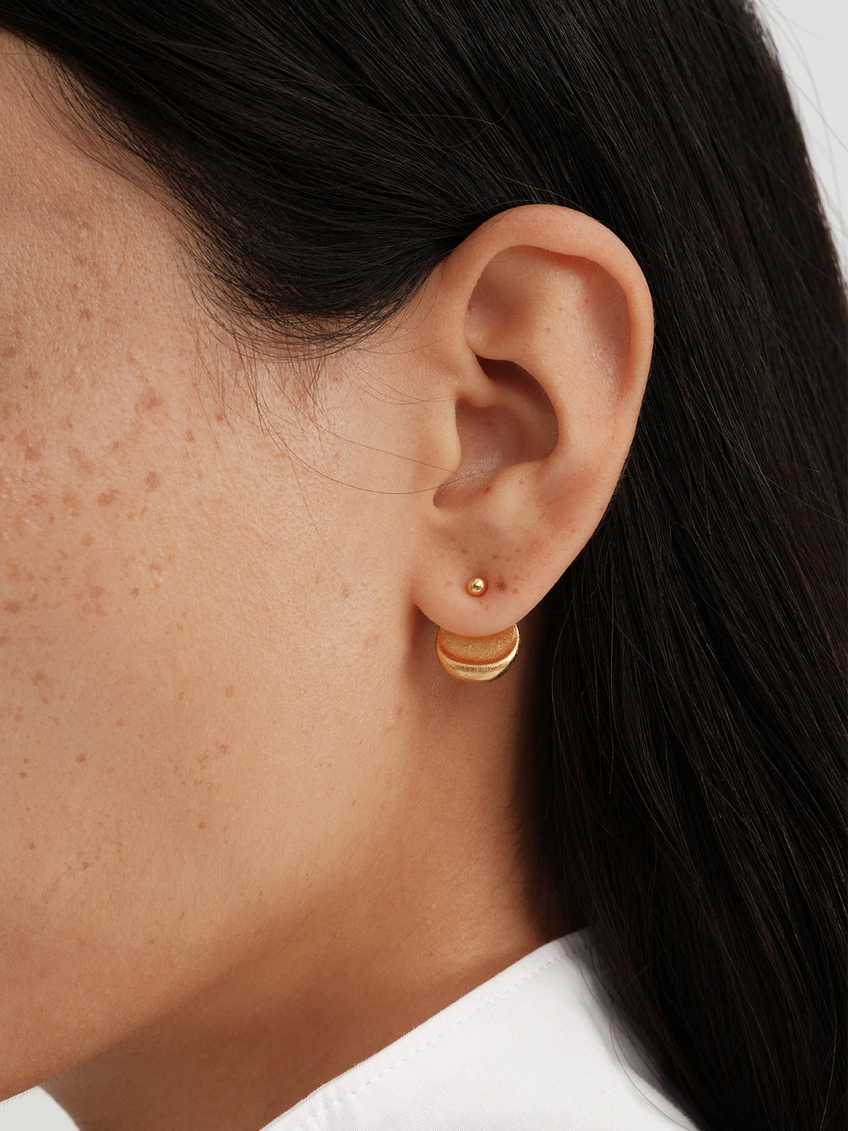 Minimalist Copper Disc Stud Earrings
