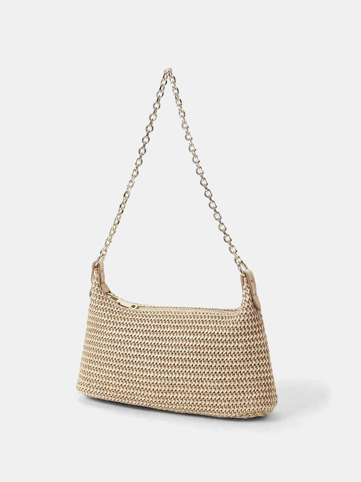 Straw Woven Chain Strap Shoulder Bag