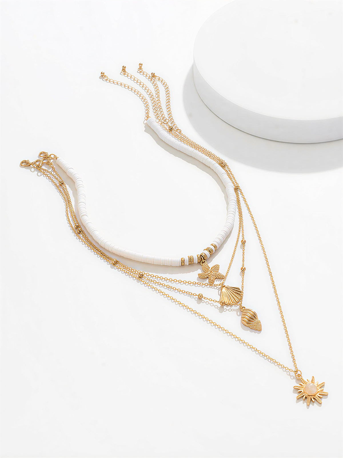 Multi Layered Ocean Charm Necklace