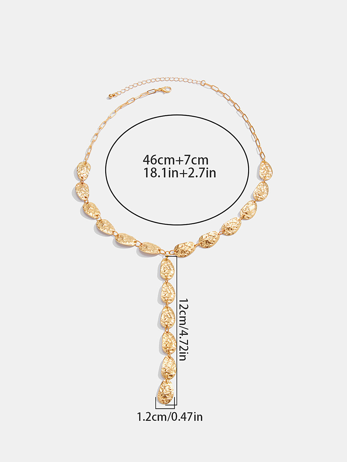 Hammered Irregular Lariat Necklace