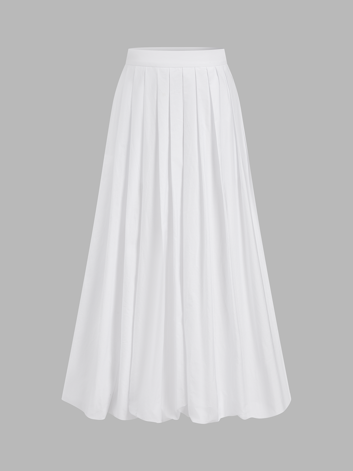 Jupe midi plissée en coton taille moyenne
