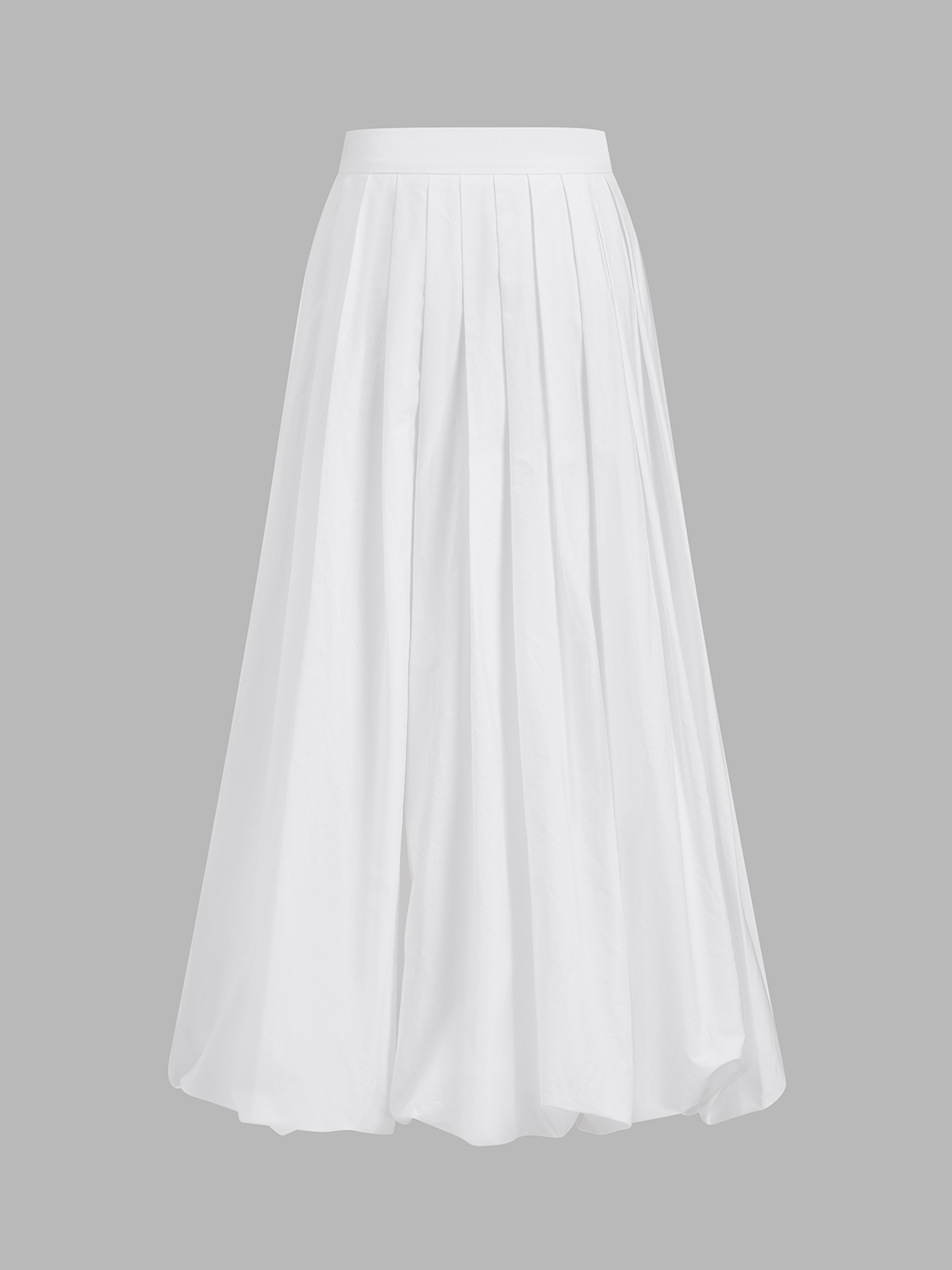 Jupe midi plissée en coton taille moyenne