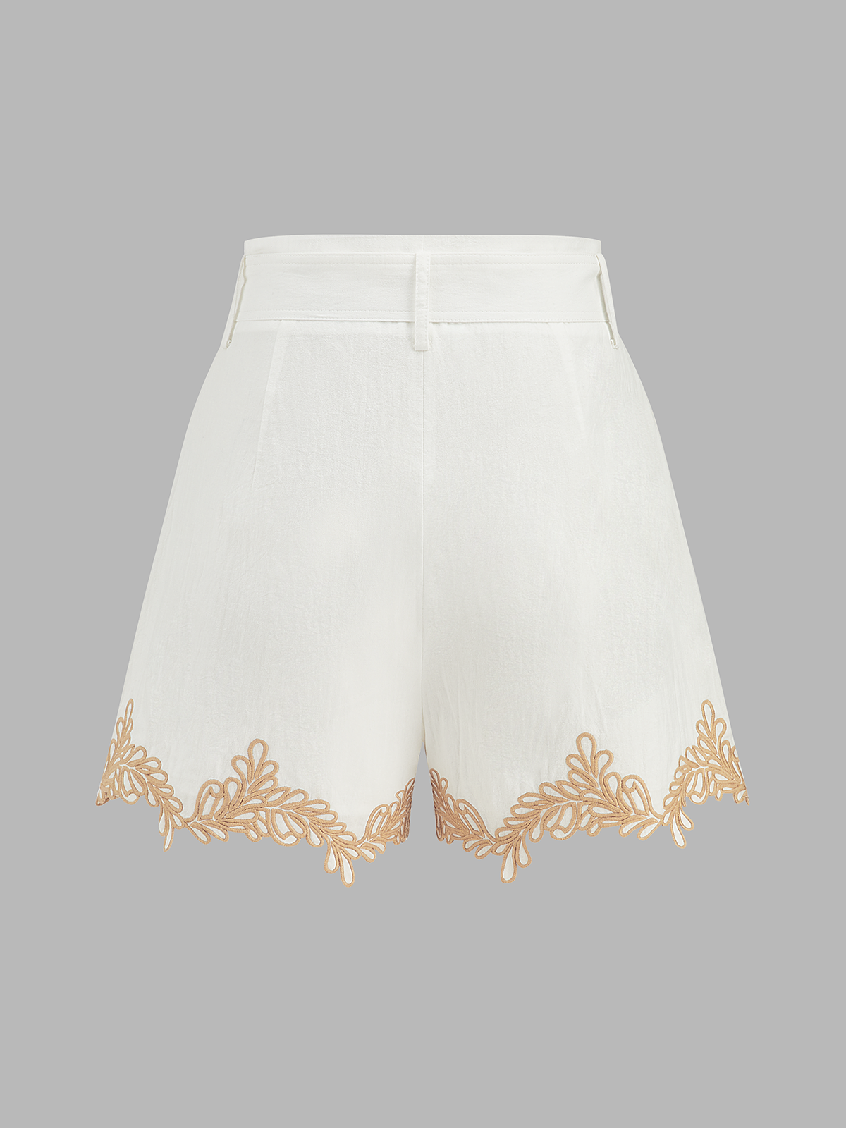 Baumwoll-Shirt mit Stickerei & Shorts-Set mit Gürtel