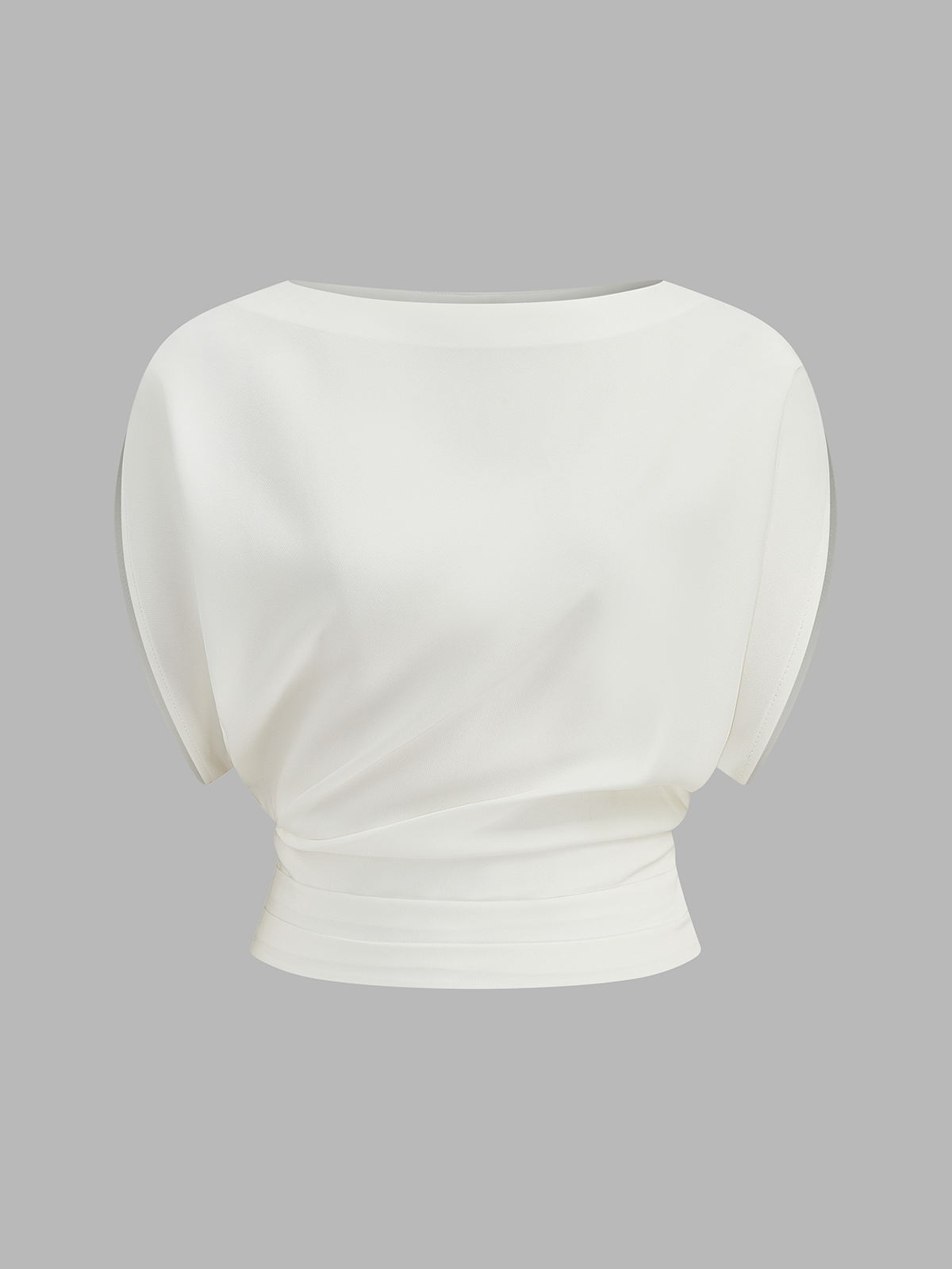 Blouse à encolure bateau, taille froncée et smockée