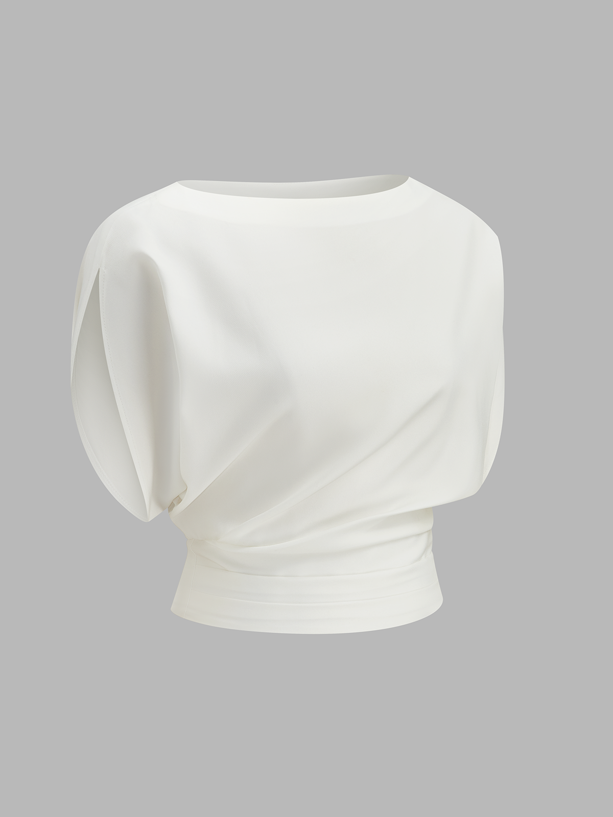 Blouse à encolure bateau, taille froncée et smockée