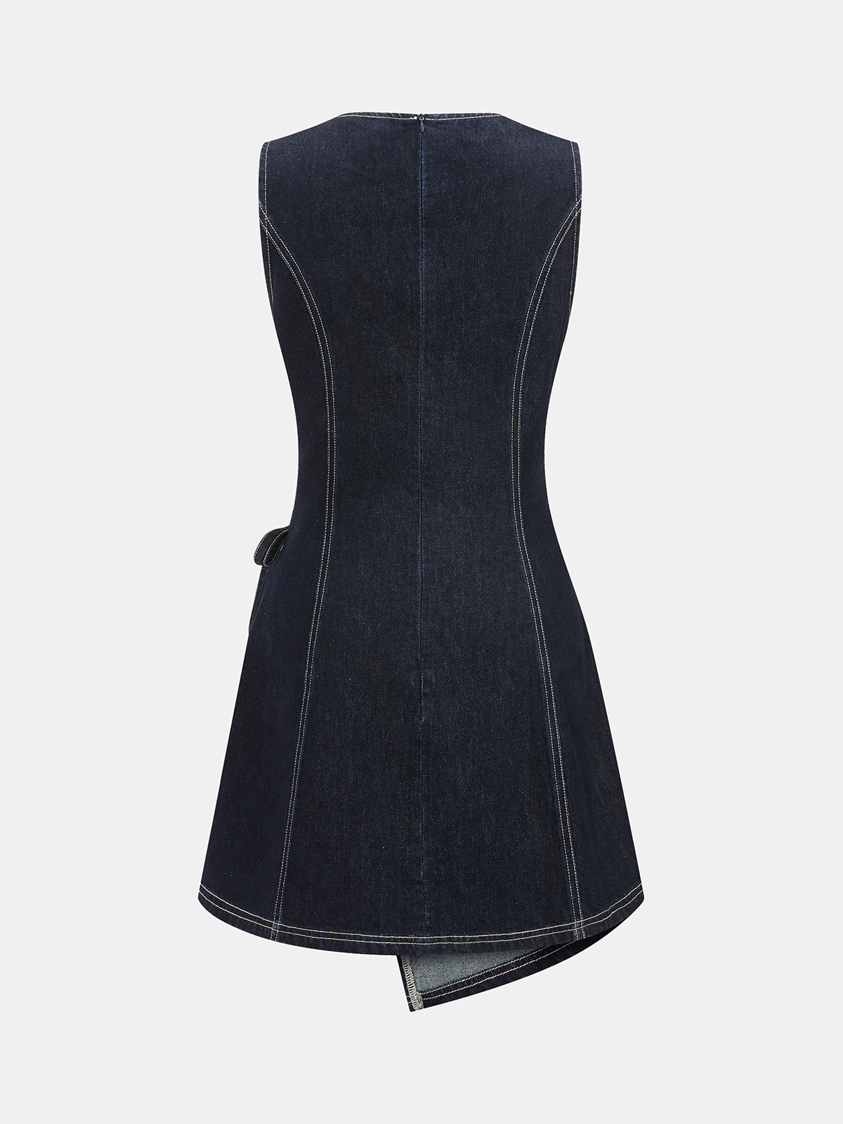 Sleeveless Denim Wrap Mini Dress