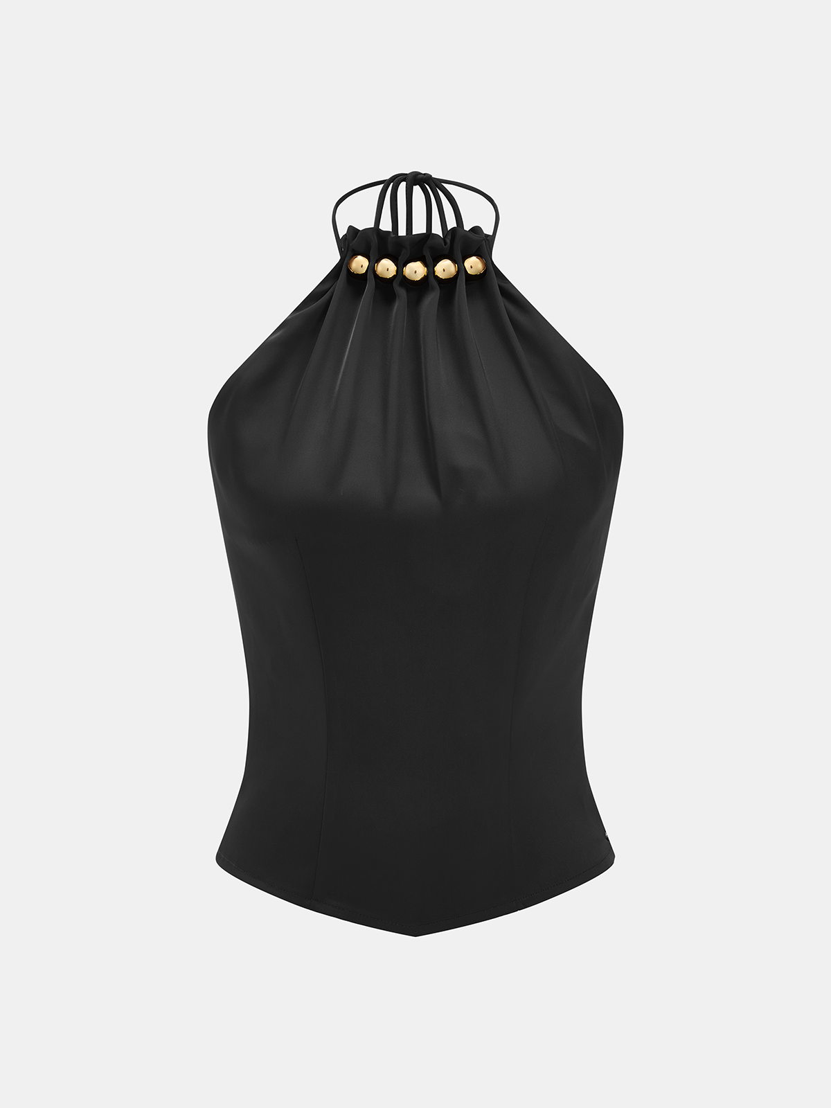 Haut sans manches dos nu avec ornements métalliques